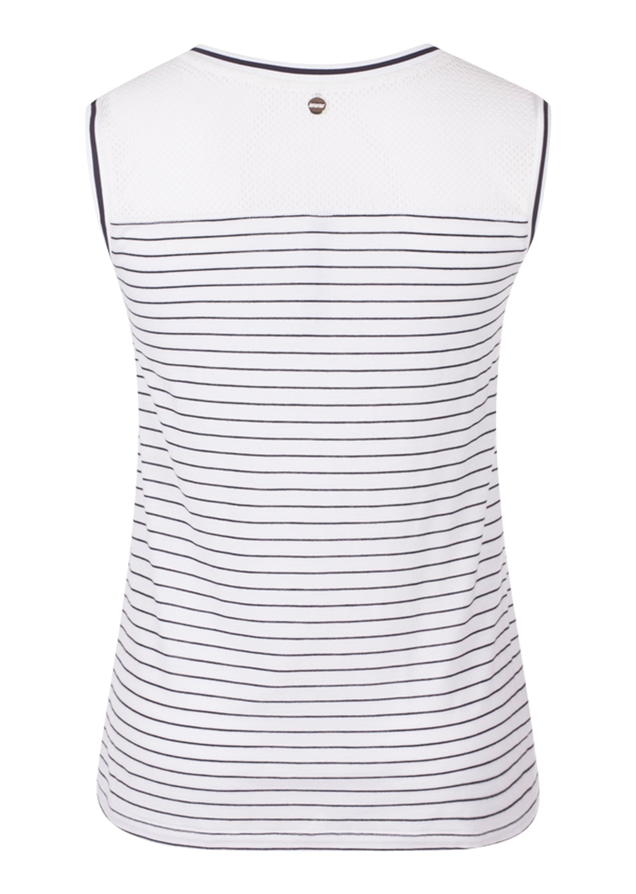 Lorna Jane California Casual Tank - White/Black Stripe