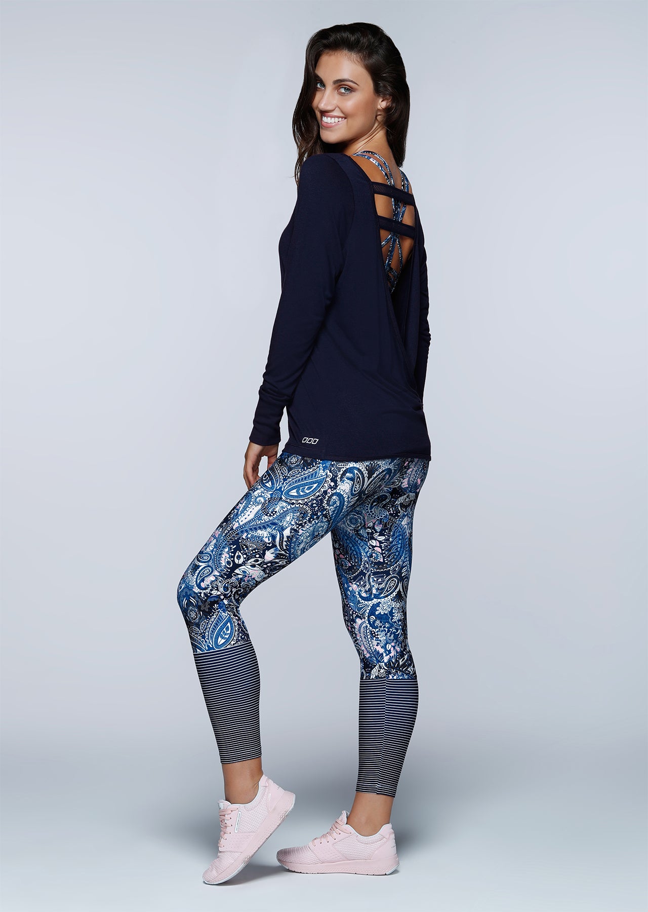 Lorna Jane Cascade Active L/Slv Top - Ink