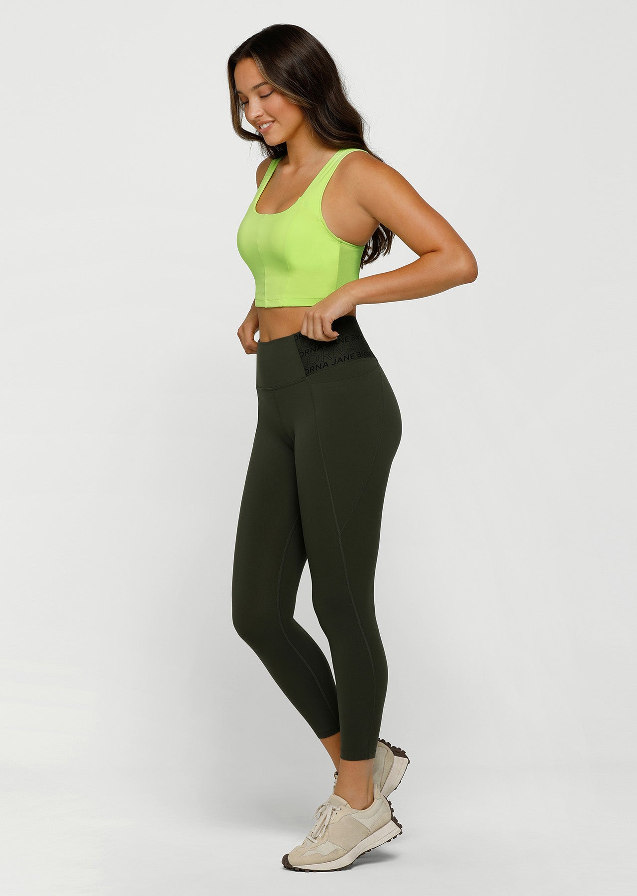 Lorna Jane Challenger Long Line Bra - Glow Green