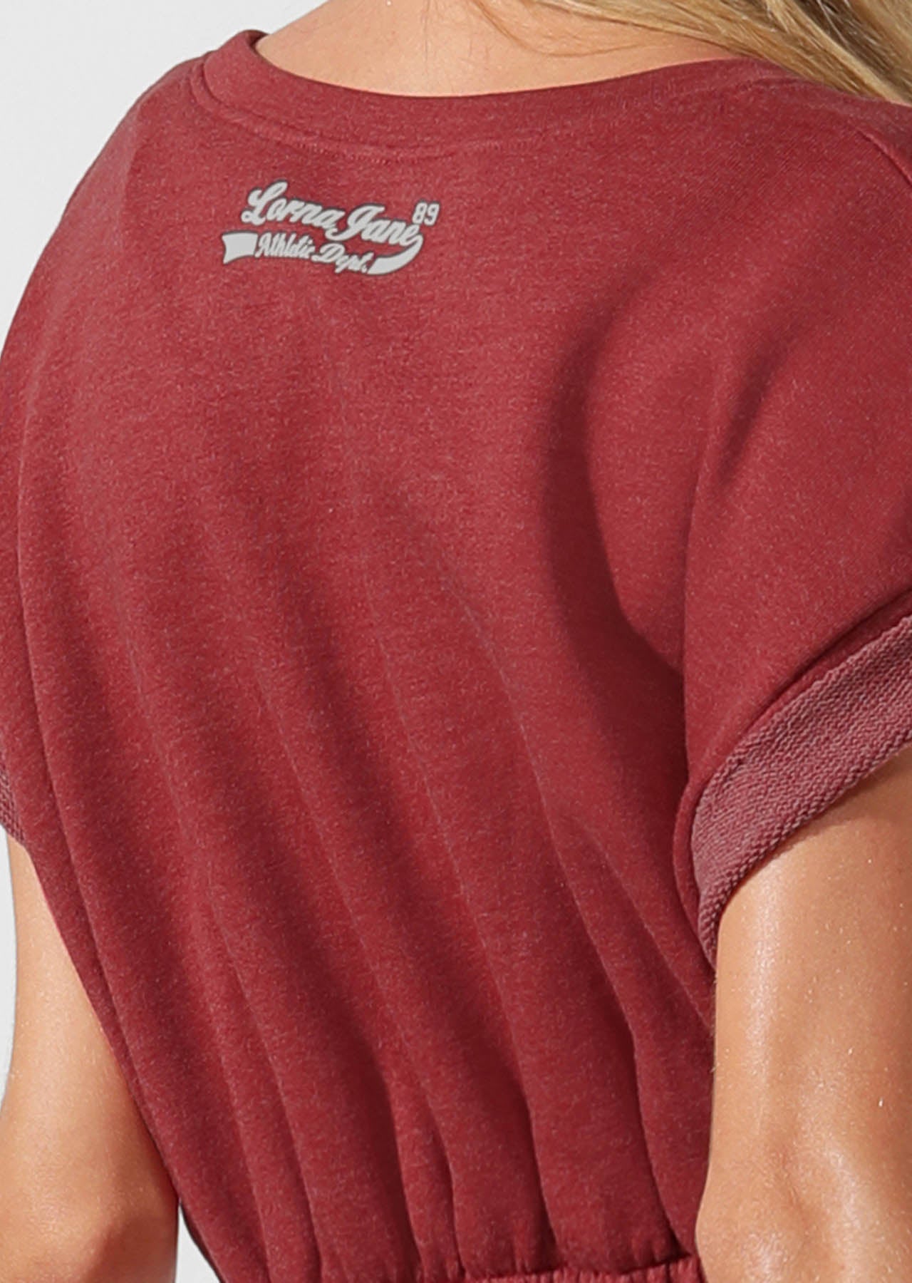 Lorna Jane Complete Comfort Cropped Sweat - Dark Red Marl
