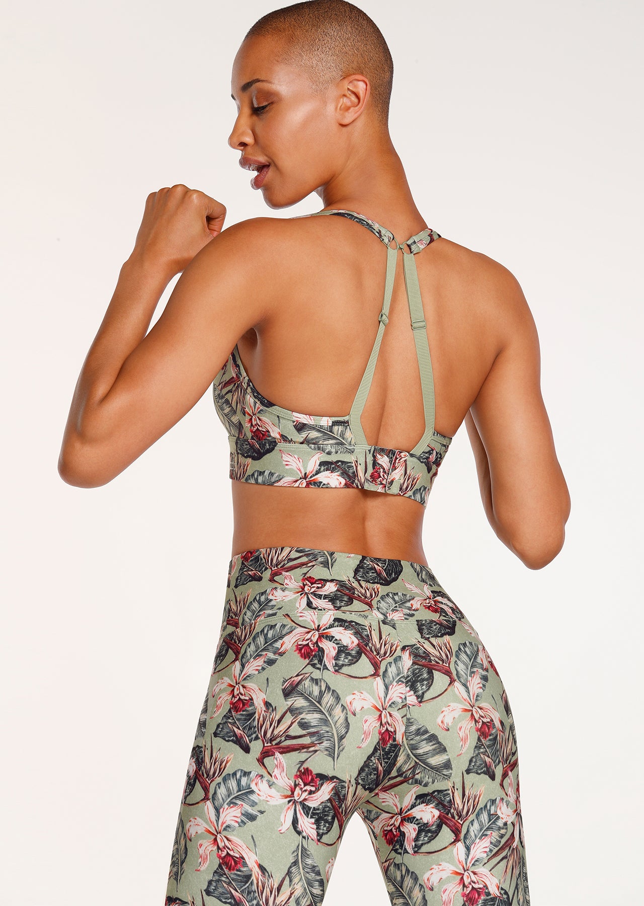 Lorna Jane Compress And Compact Sports Bra - Vintage Bloom Print