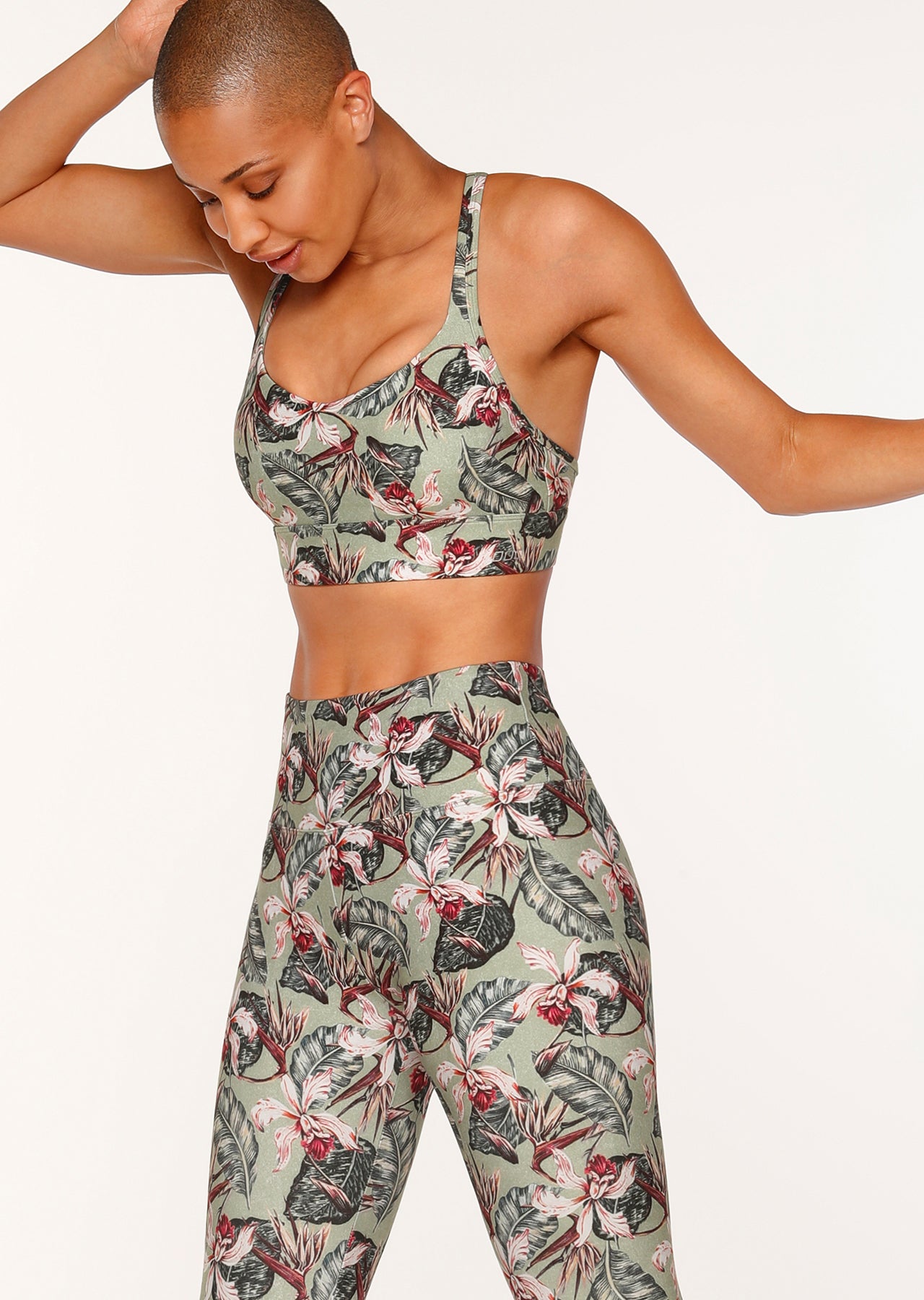 Lorna Jane Compress And Compact Sports Bra - Vintage Bloom Print