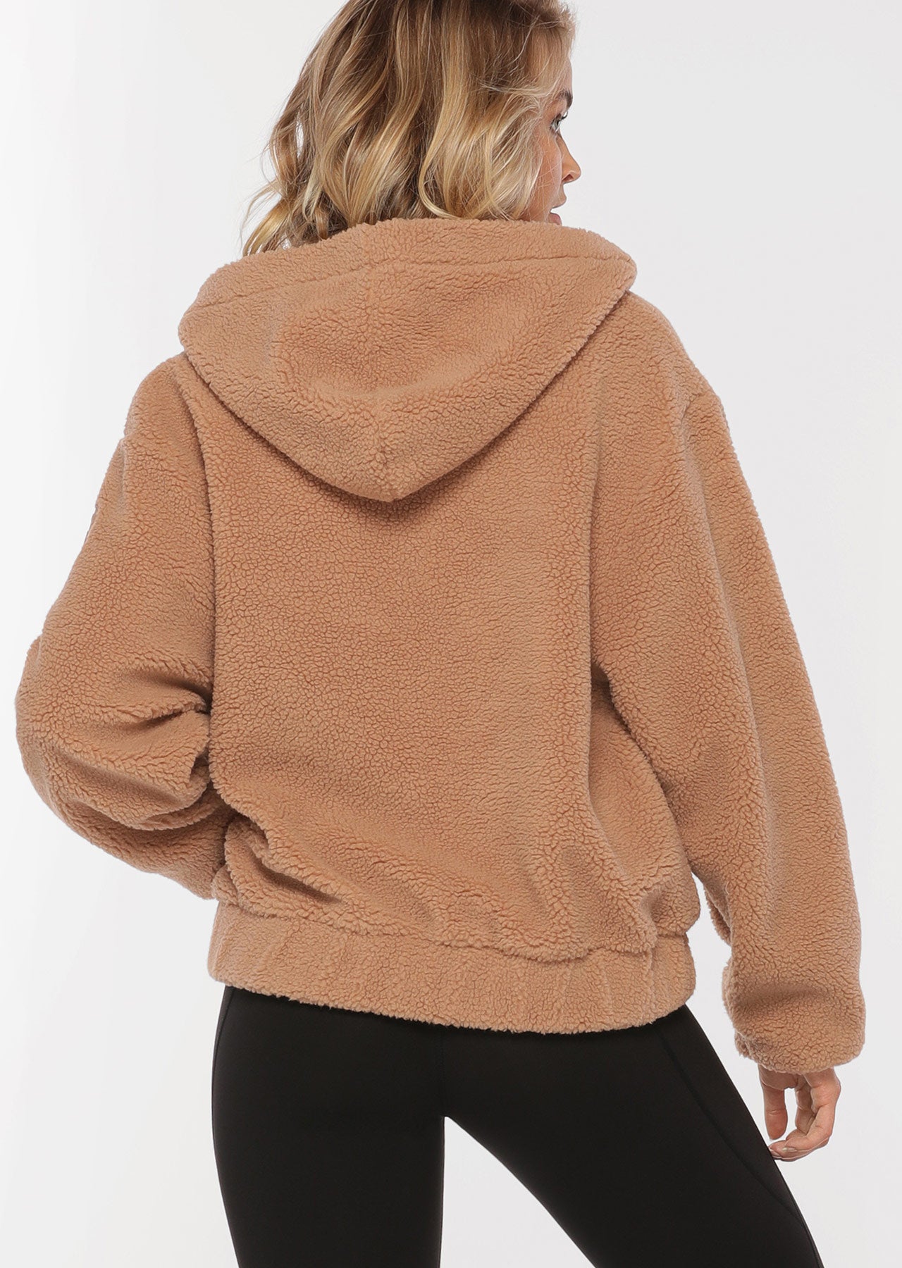Lorna Jane Cosy Sherpa Jacket - Light Biscuit