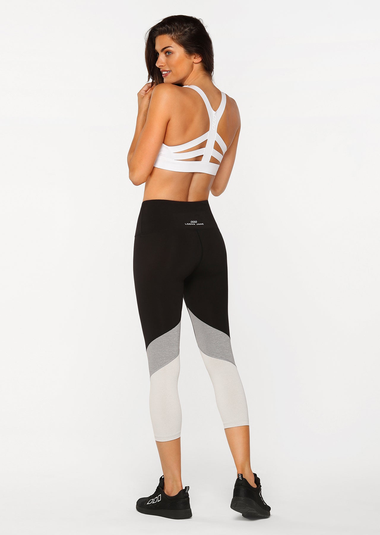 Lorna Jane Crunch Time Core 7/8 Tight - Black/Grey Marl