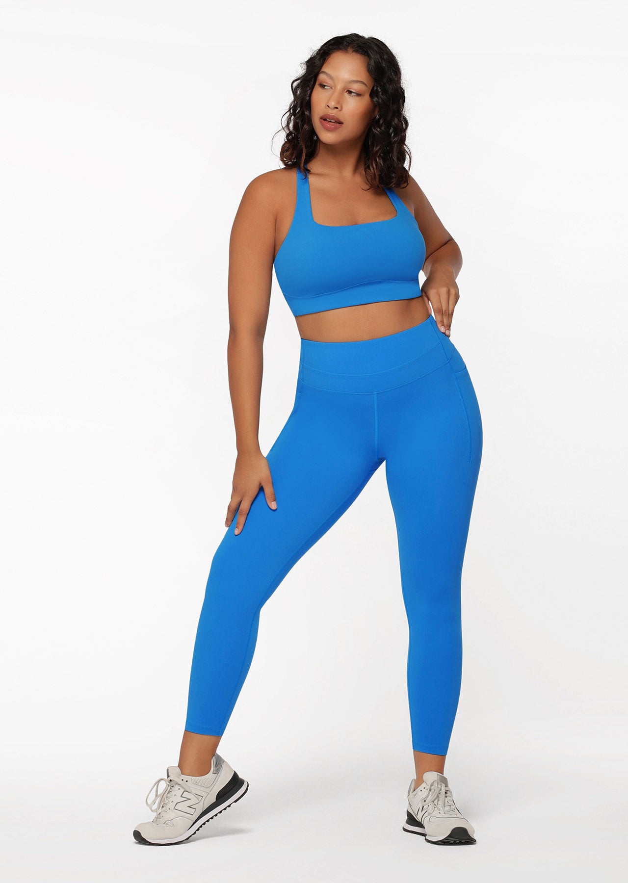 Lorna Jane Curved Recycled Ankle Biter Leggings - Cornflower
