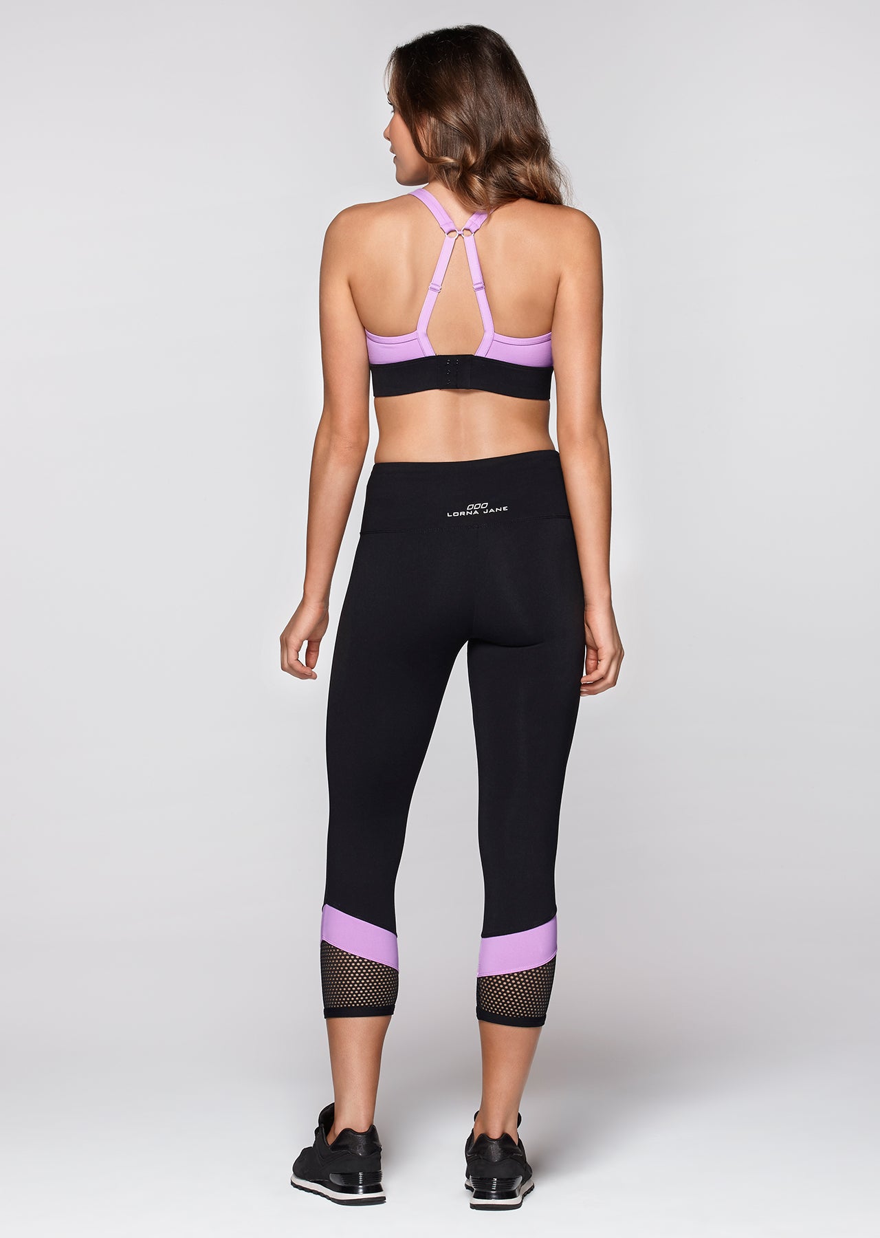 Lorna Jane Desire 7/8 Core Tight - Black/Soft Lilac