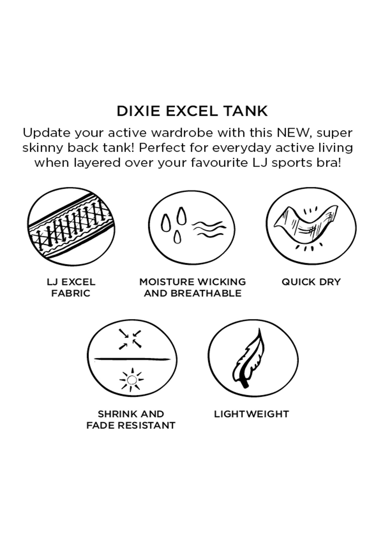 Lorna Jane Dixie Excel Tank - Breeze Blue Marl