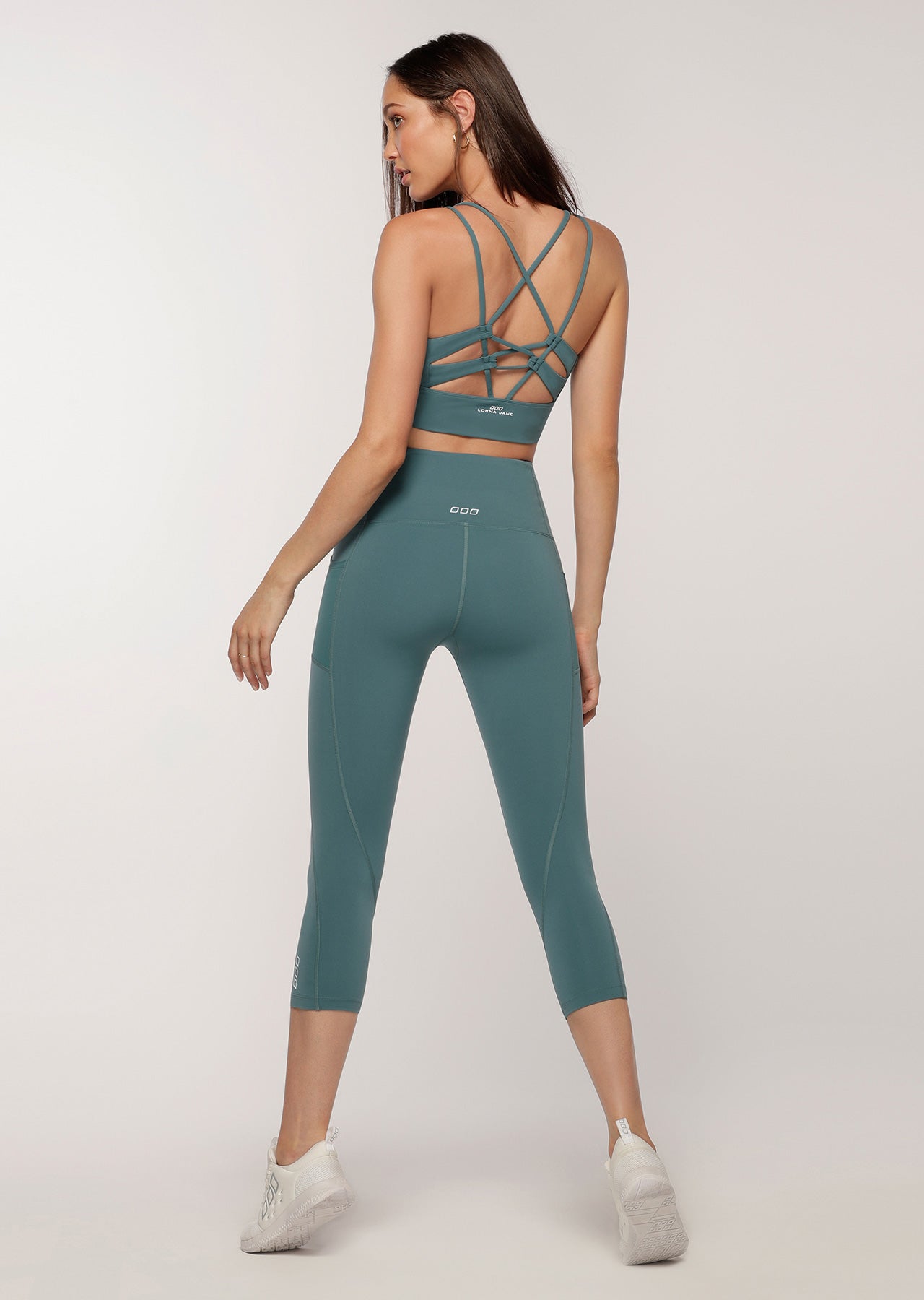 Lorna Jane Recycled Long Line Loop Bra - Agave Teal