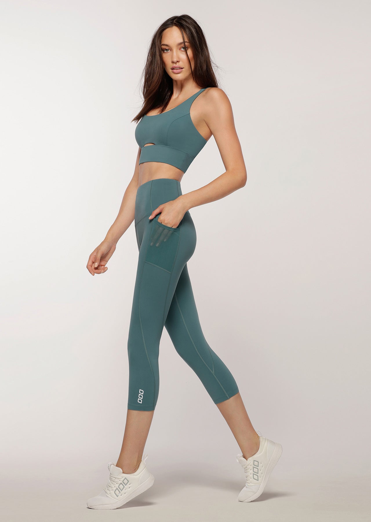 Lorna Jane Recycled Long Line Loop Bra - Agave Teal