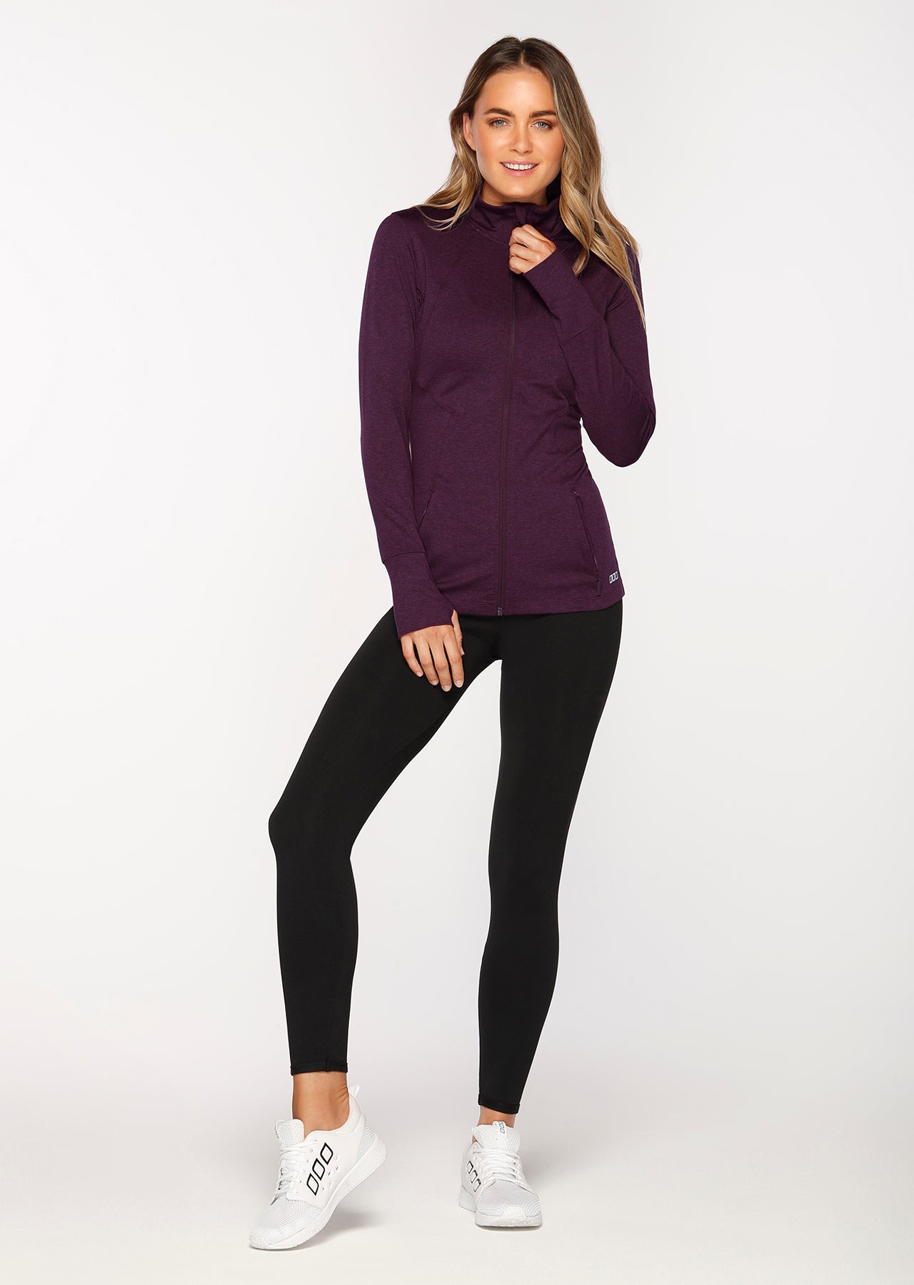 Lorna Jane Endurance Active Zip Thru - Dark Grape Marl