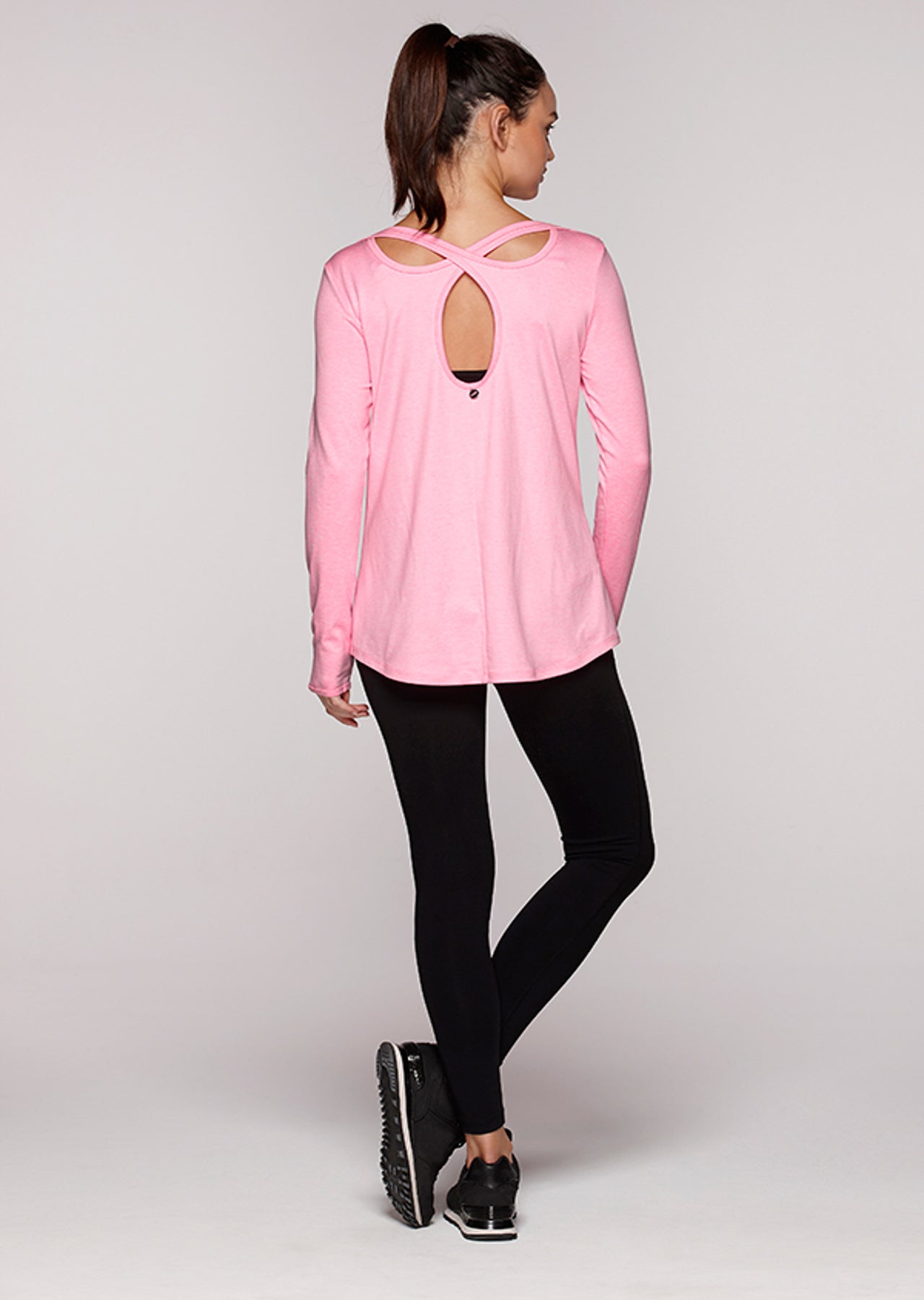 Lorna Jane Everyday L/Slv Excel Top - Pale Fairy Floss Marl