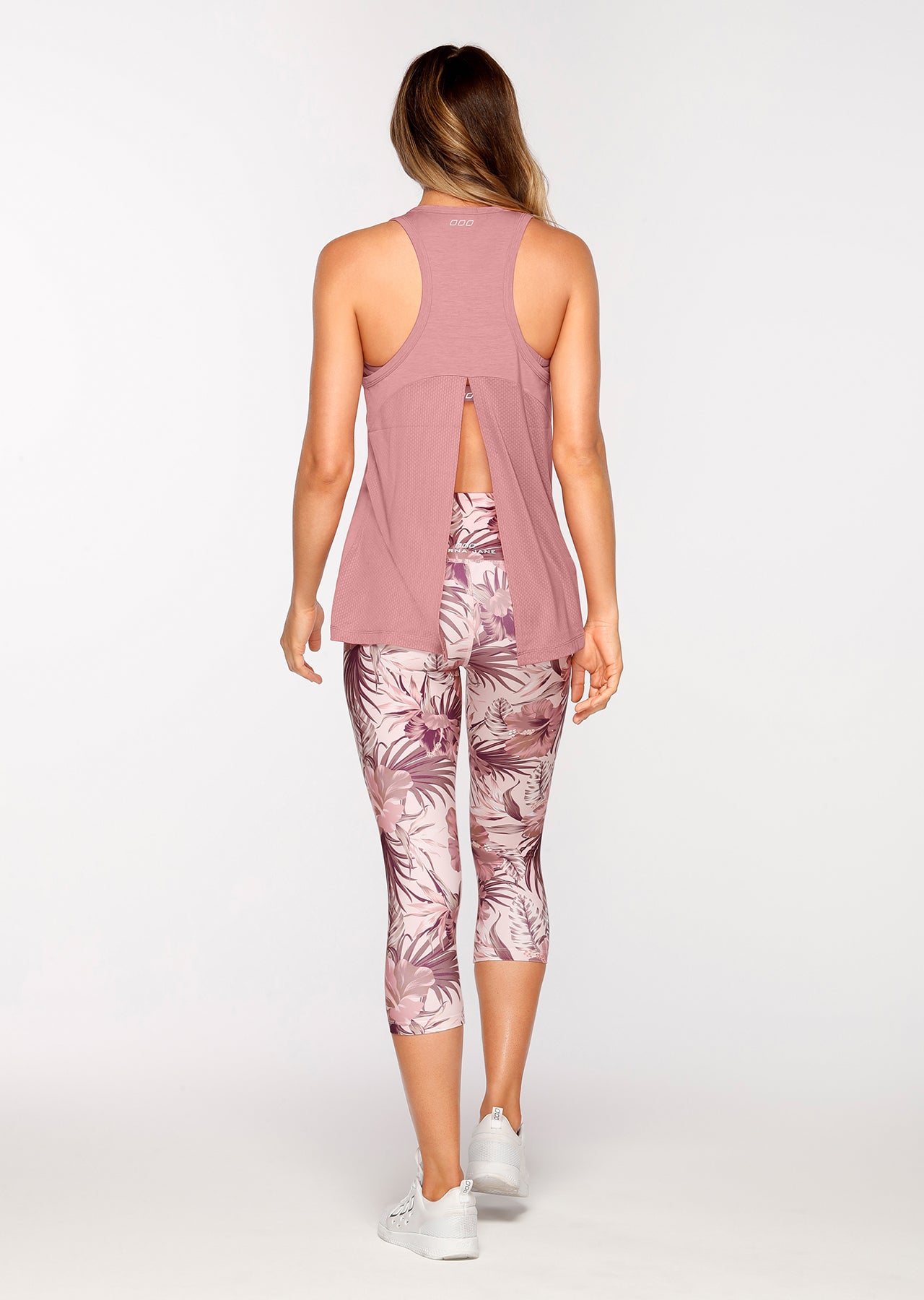 Lorna Jane Fast Pace Run Tank - Powdered Pink Marl