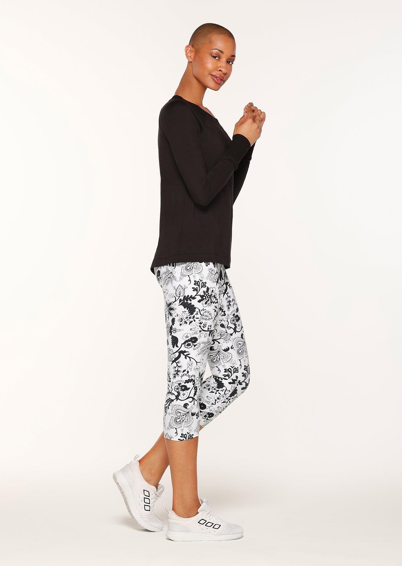 Lorna Jane Fast Paced L/Slv Top - Black