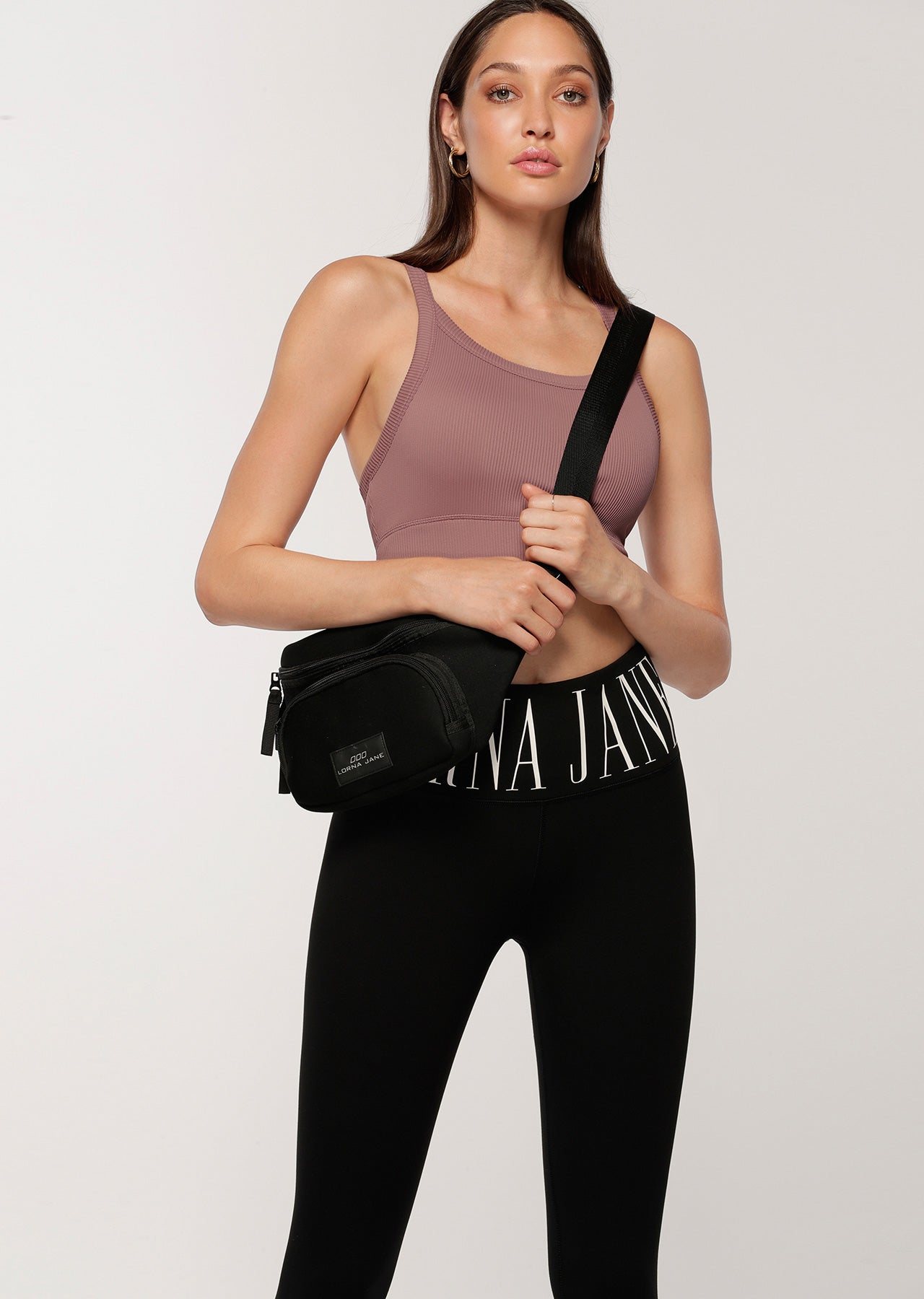 Lorna Jane Fearless Cropped Rib Tank - Pale Mauve