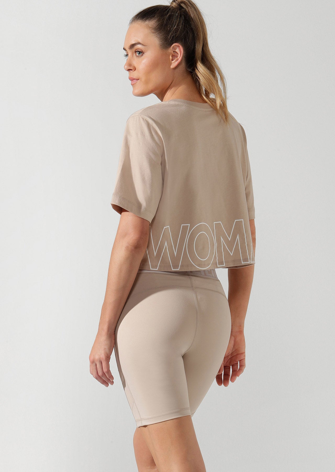 Lorna Jane Fierce Cropped Tee - Off White