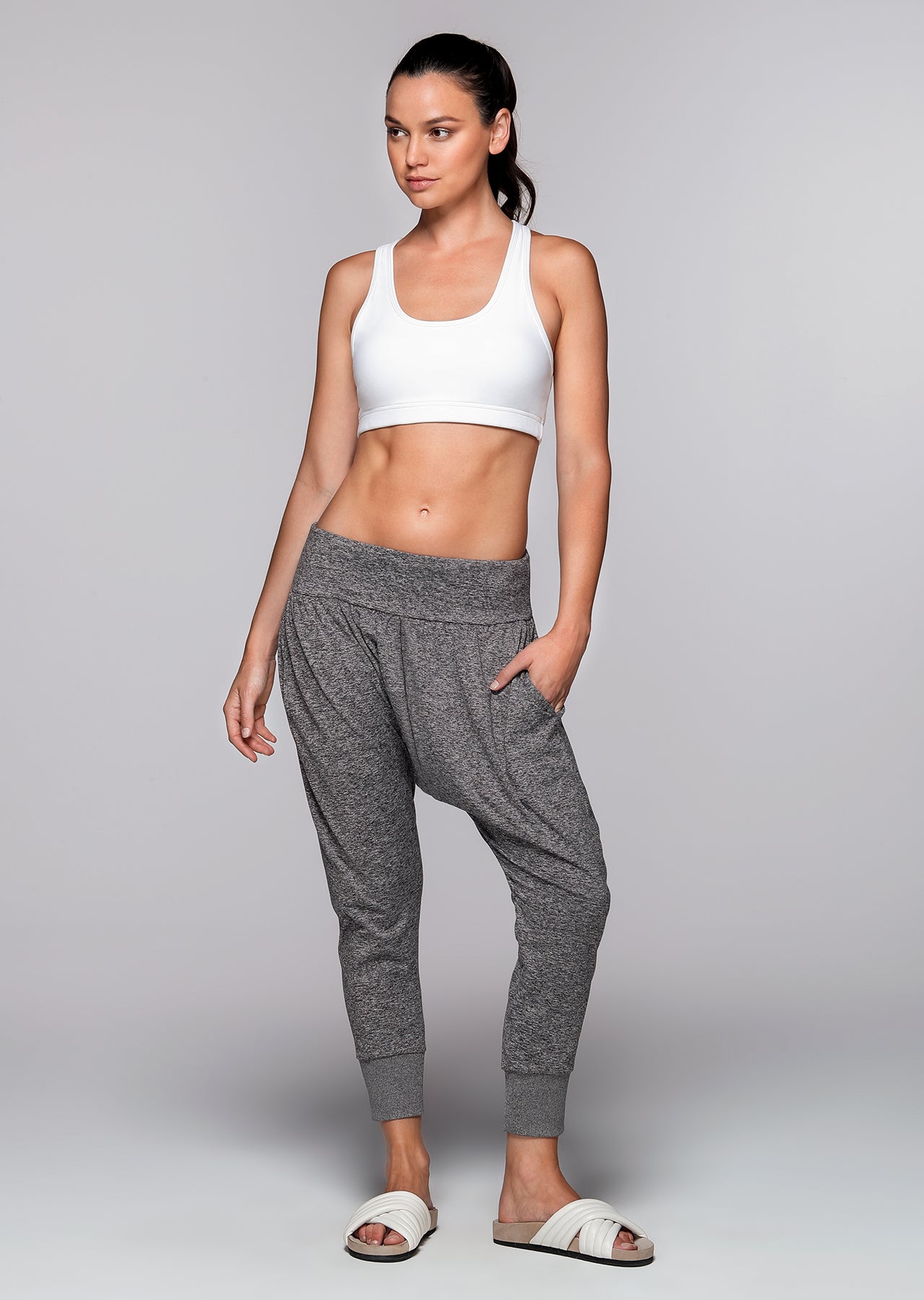 Lorna Jane Flow 7/8 Excel Pants - Char Marl