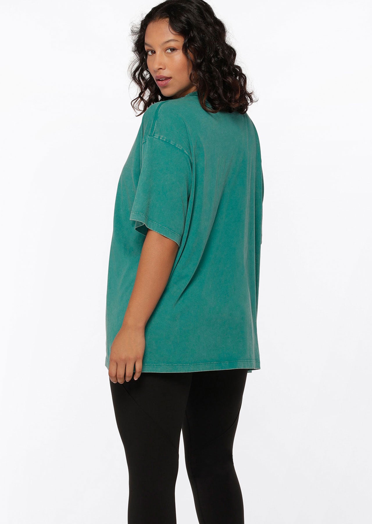 Lorna Jane Function Washed Boyfriend Tee - Washed Dark Teal