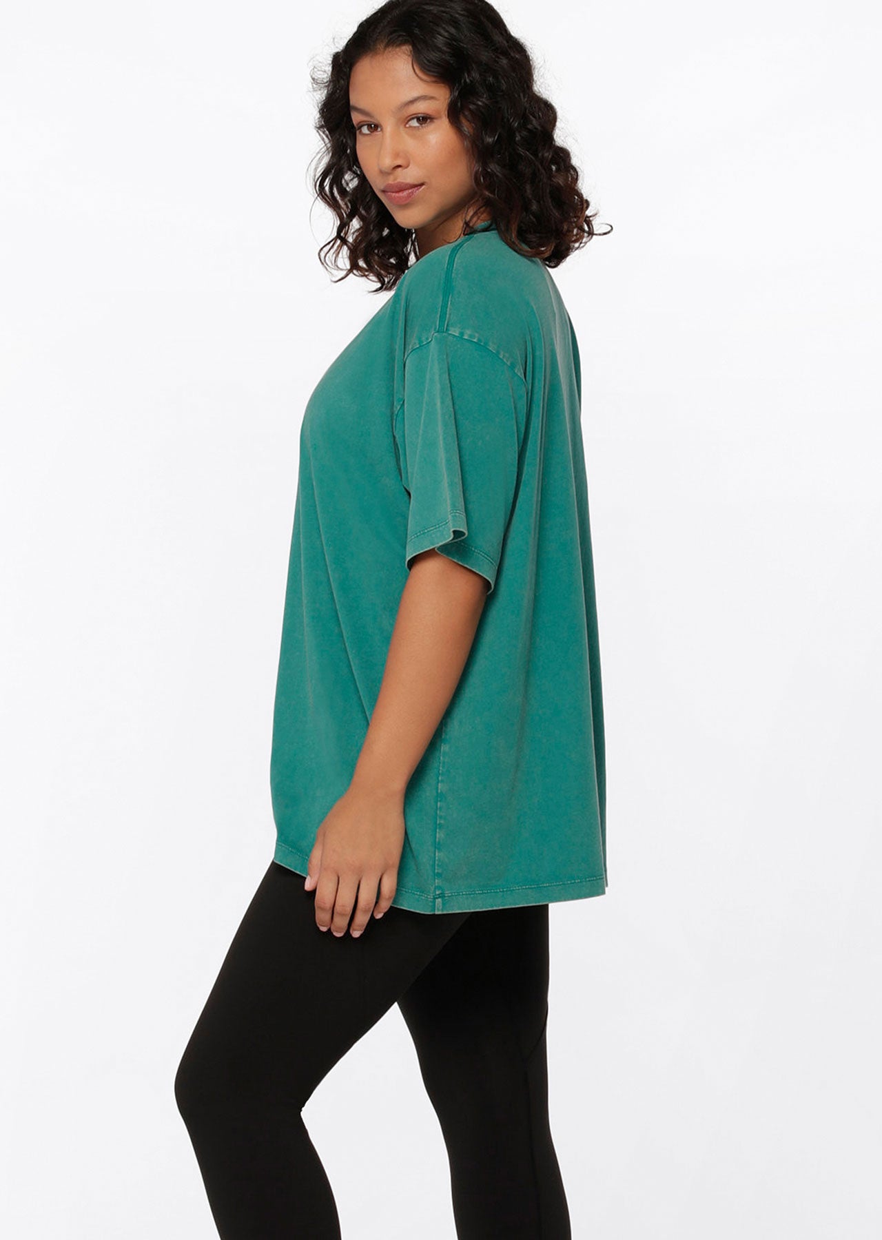 Lorna Jane Function Washed Boyfriend Tee - Washed Dark Teal