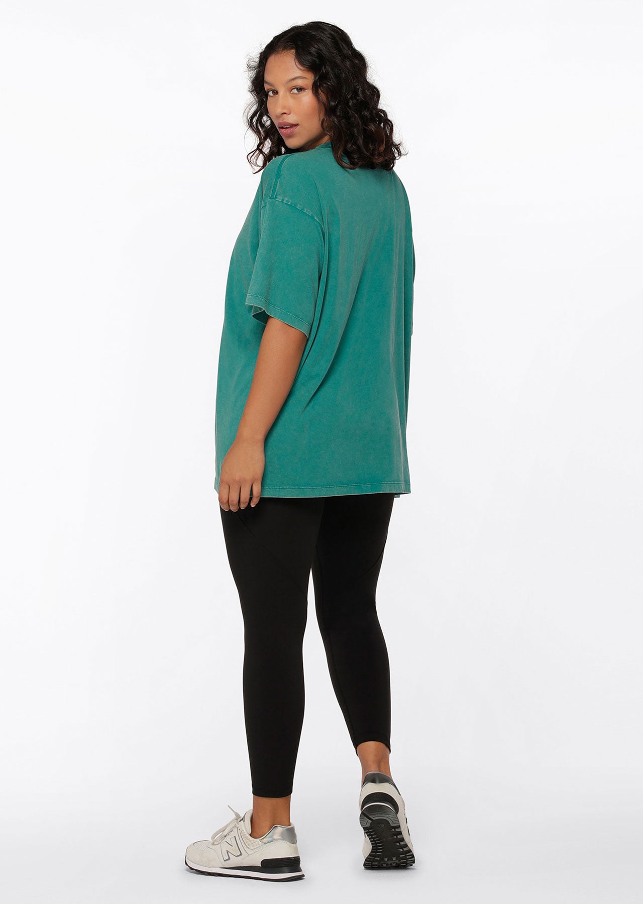 Lorna Jane Function Washed Boyfriend Tee - Washed Dark Teal