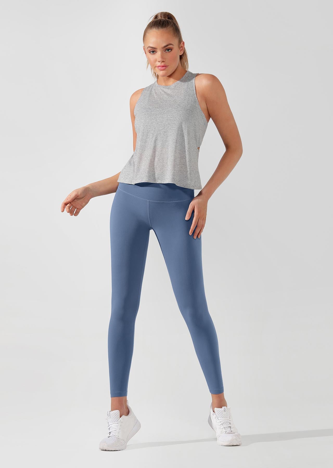 Lorna Jane Getting It Done Cropped Tank - Grey Marl