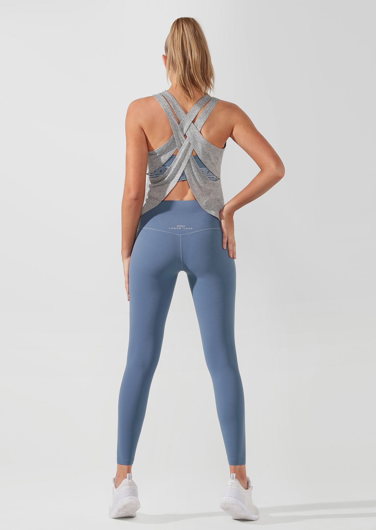 Lorna Jane Getting It Done Cropped Tank - Grey Marl