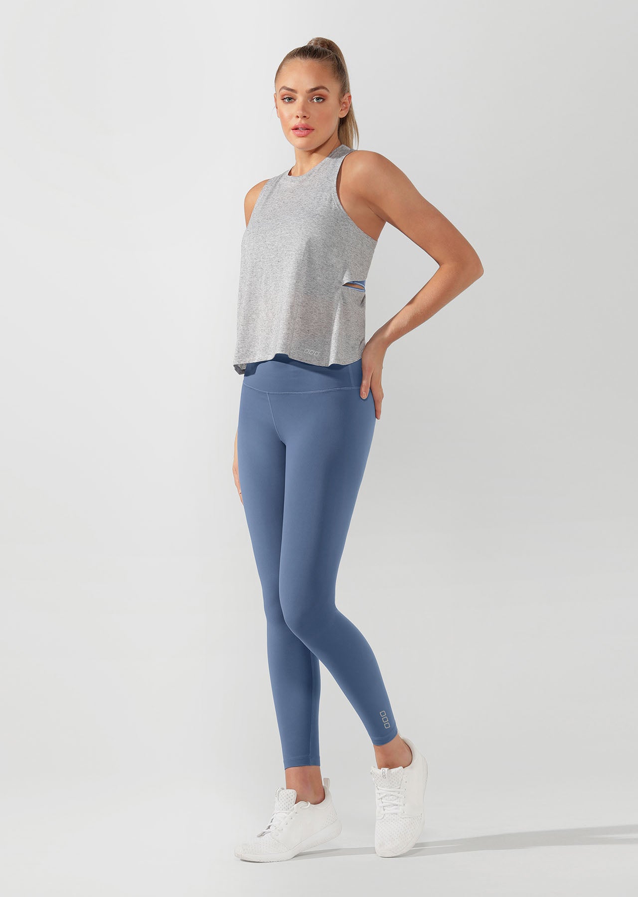 Lorna Jane Getting It Done Cropped Tank - Grey Marl