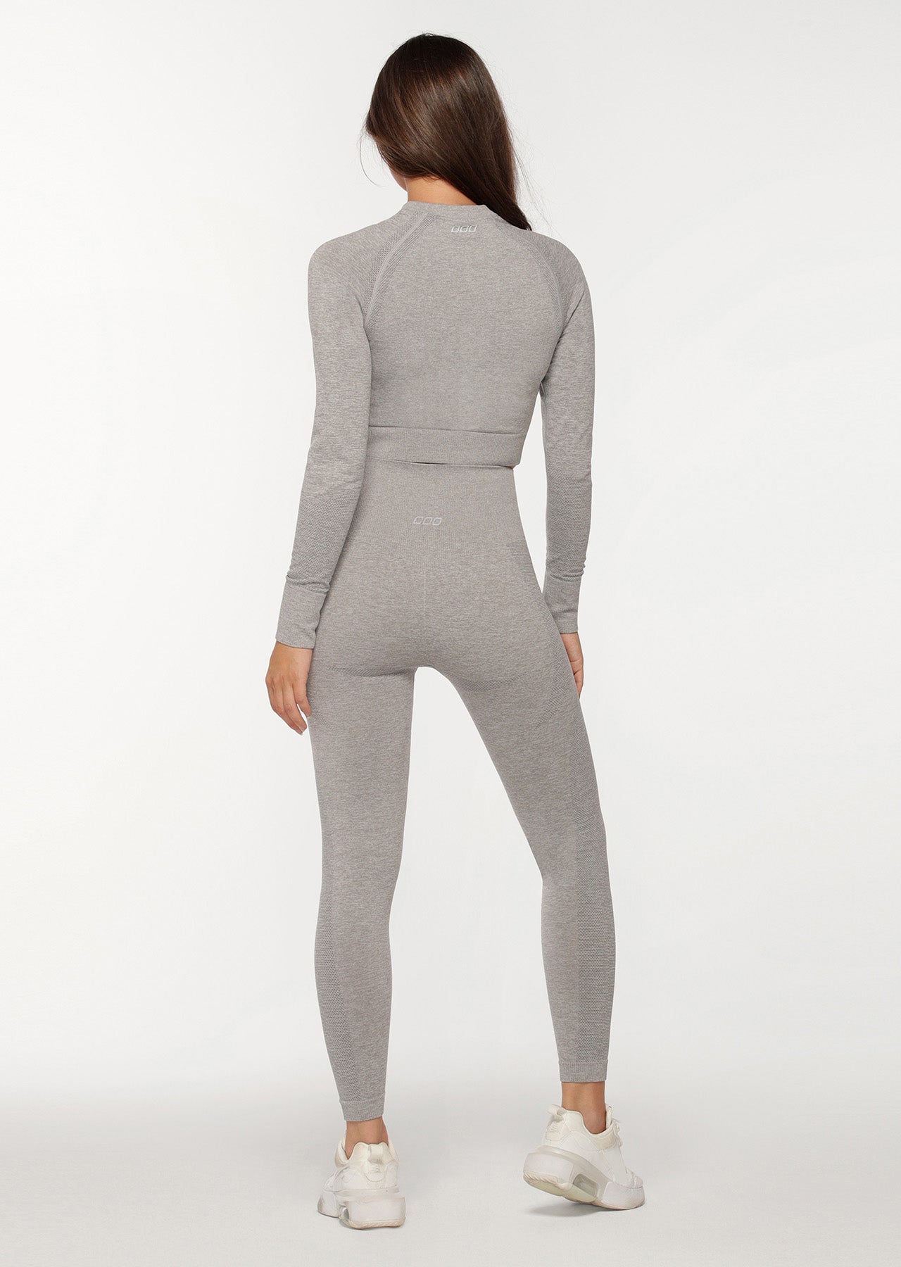 Lorna Jane Gym Bunny Seamless Long Sleeve Top - Mid Grey Marl