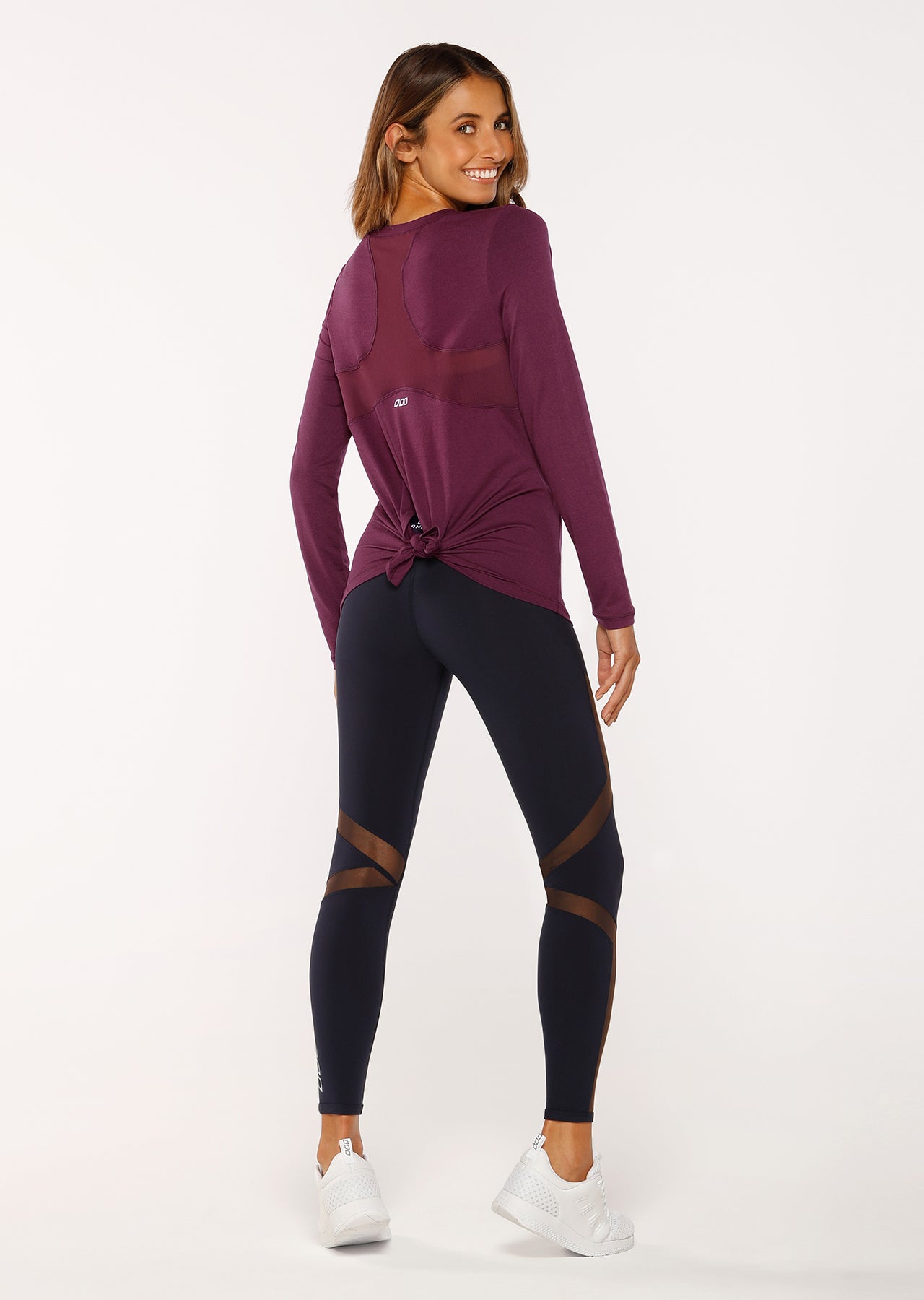 Lorna Jane Harmonise Active L/Slv Top - Deep Mulberry