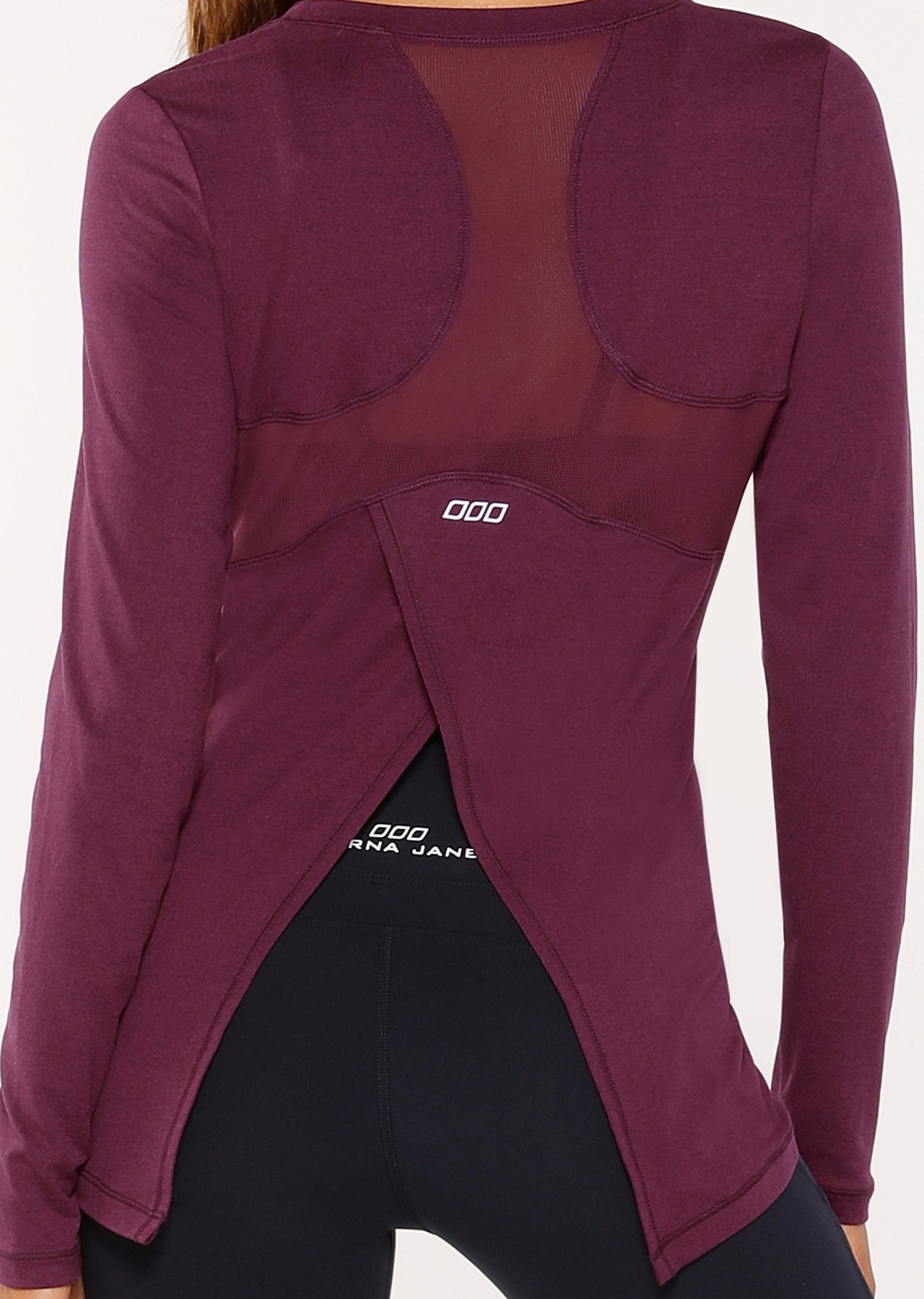 Lorna Jane Harmonise Active L/Slv Top - Deep Mulberry Marl