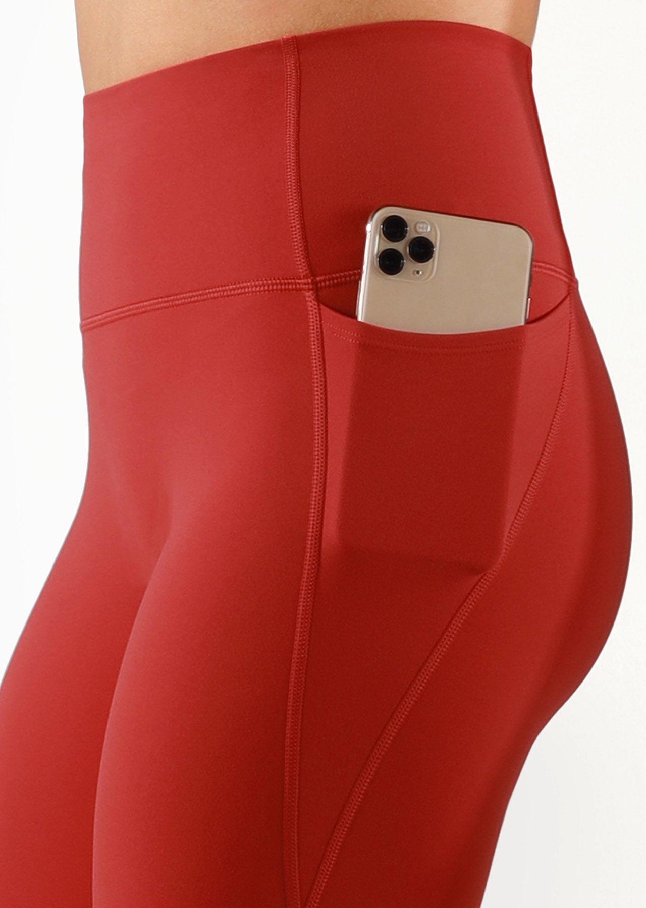 Lorna Jane Hi-Fold No Ride Ankle Biter Leggings - Copper