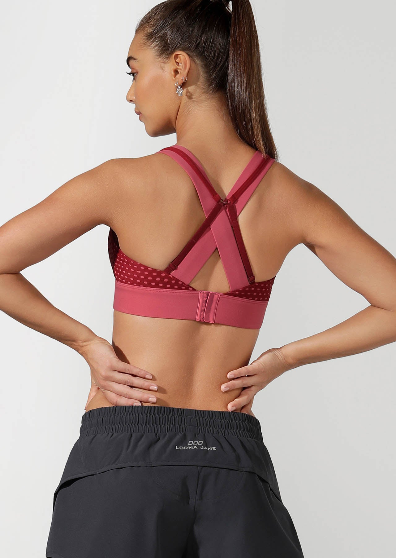 Lorna Jane High Impact Max Support Sports Bra - Cherry/Raspberry Sorbet