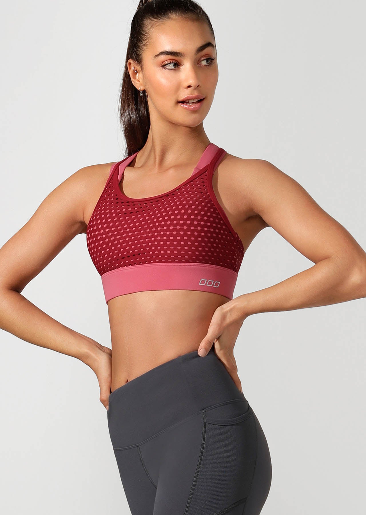 Lorna Jane High Impact Max Support Sports Bra - Cherry/Raspberry Sorbet
