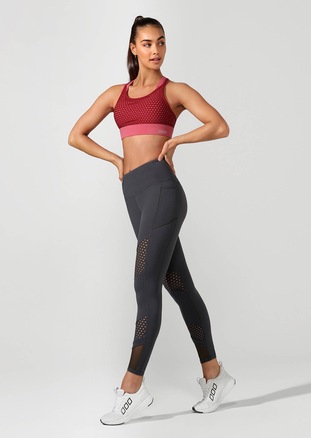 Lorna Jane High Impact Max Support Sports Bra - Cherry/Raspberry Sorbet