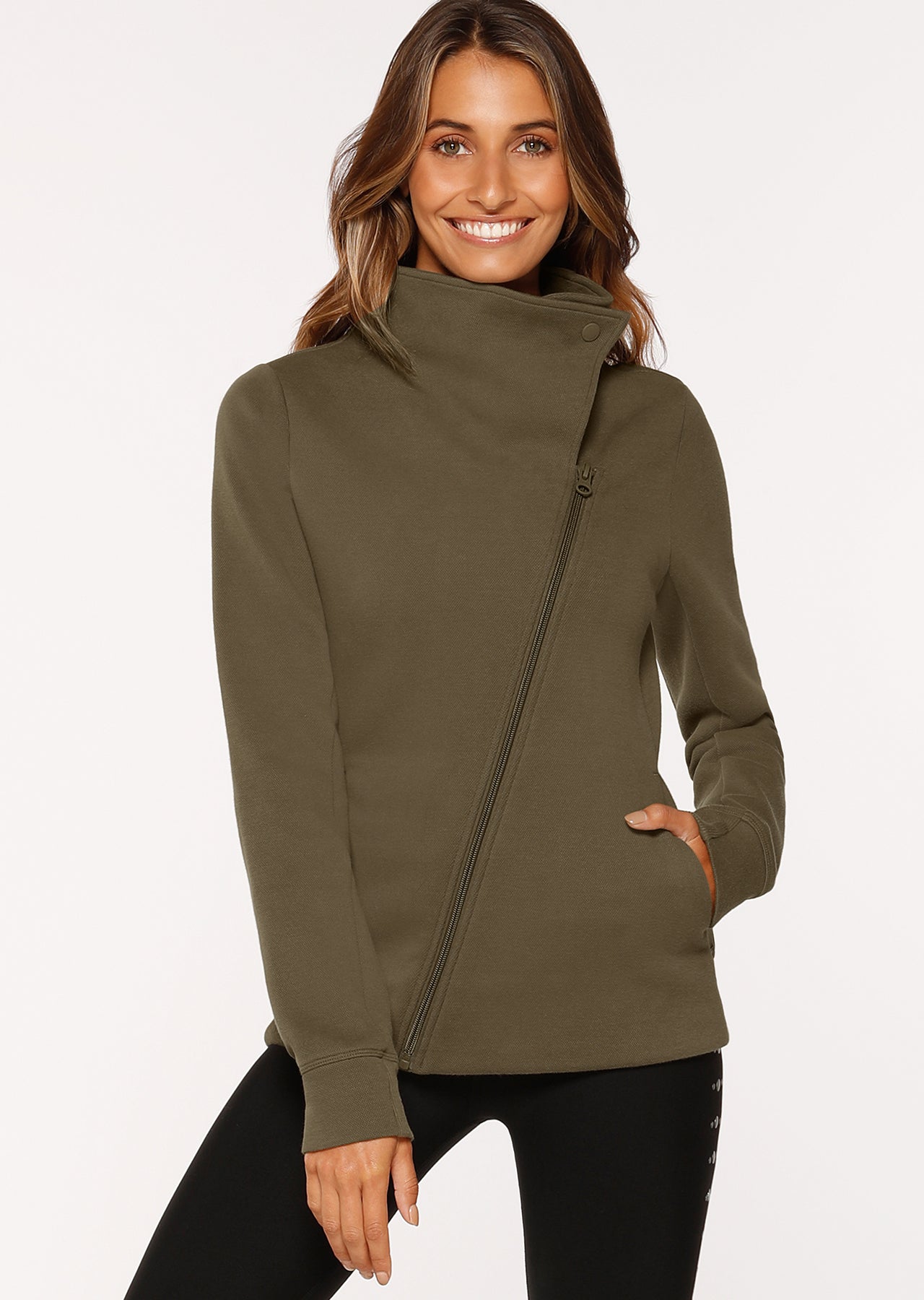 Lorna Jane High Performance Jacket - Midtone Safari