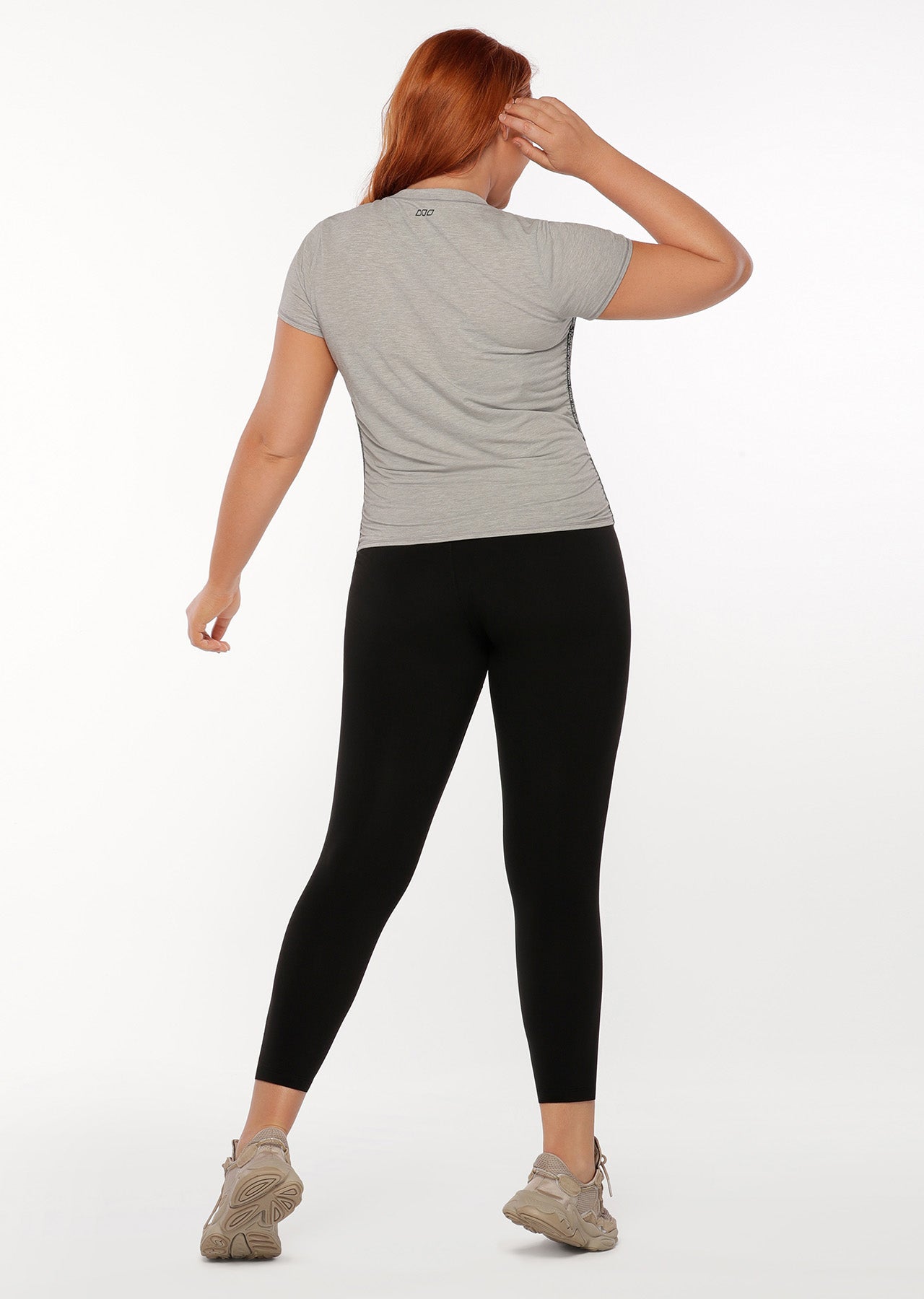 Lorna Jane Hiit It Active Tee - Light Grey Marl