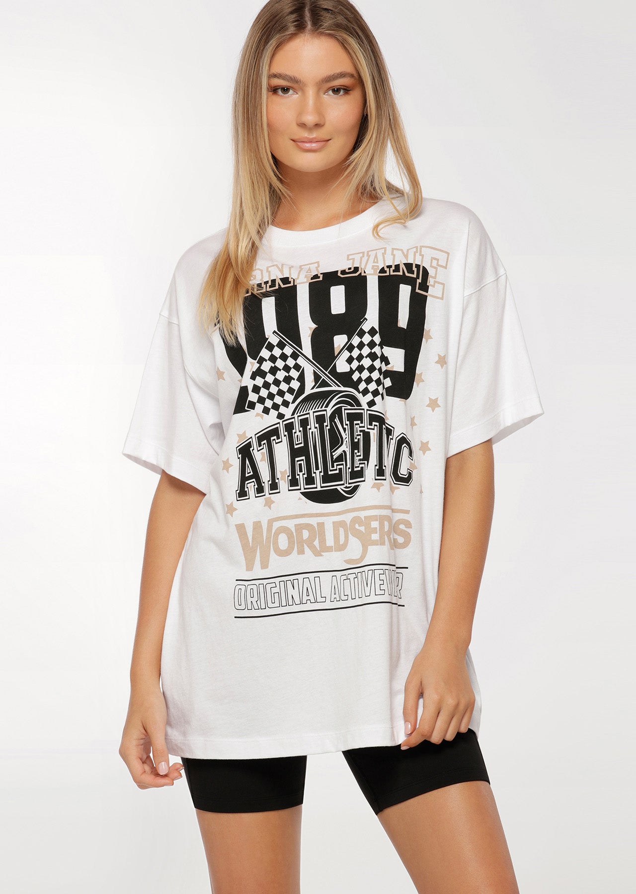 Lorna Jane Hoop Time Oversized Tee - White