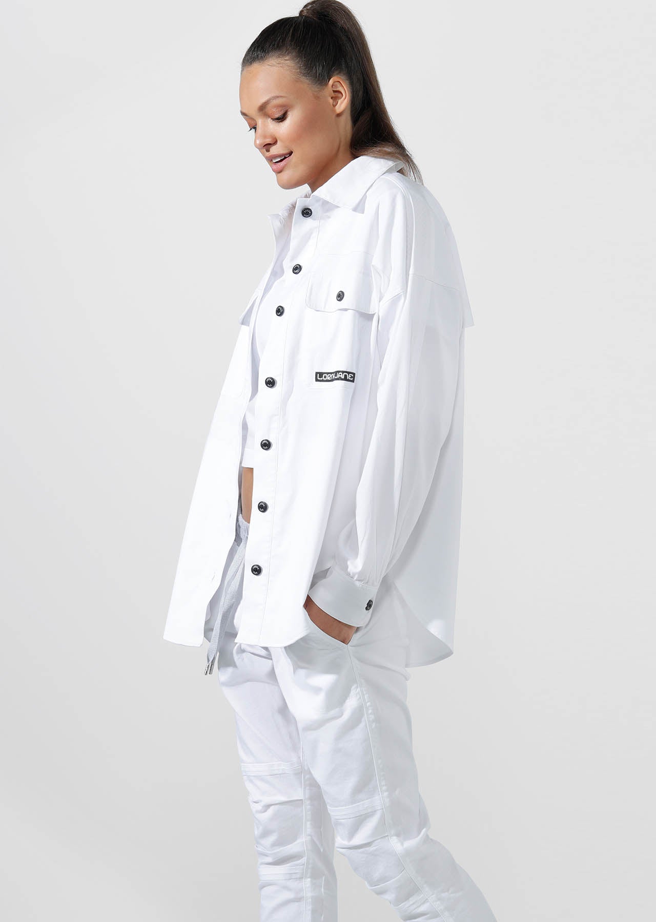 Lorna Jane Hype Girl Shacket - White