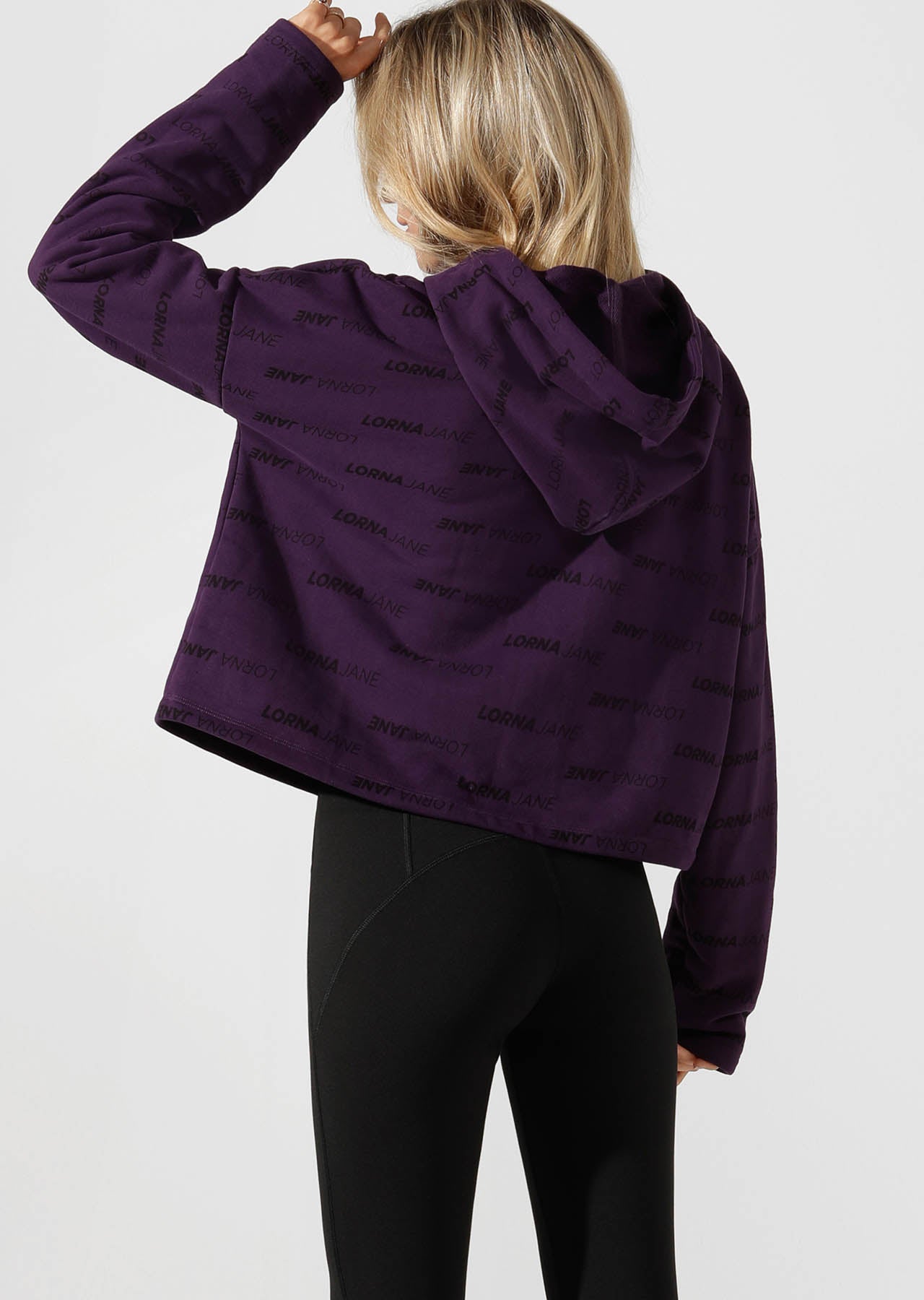 Lorna Jane Iconic Cropped Hoodie - Midnight Purple