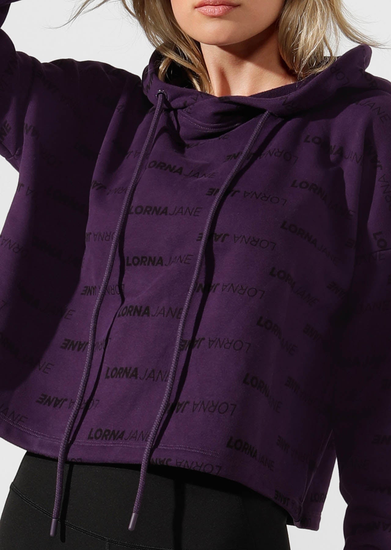 Lorna Jane Iconic Cropped Hoodie - Midnight Purple