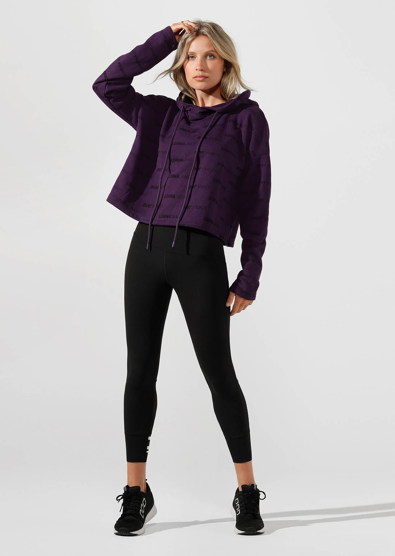 Lorna Jane Iconic Cropped Hoodie - Midnight Purple