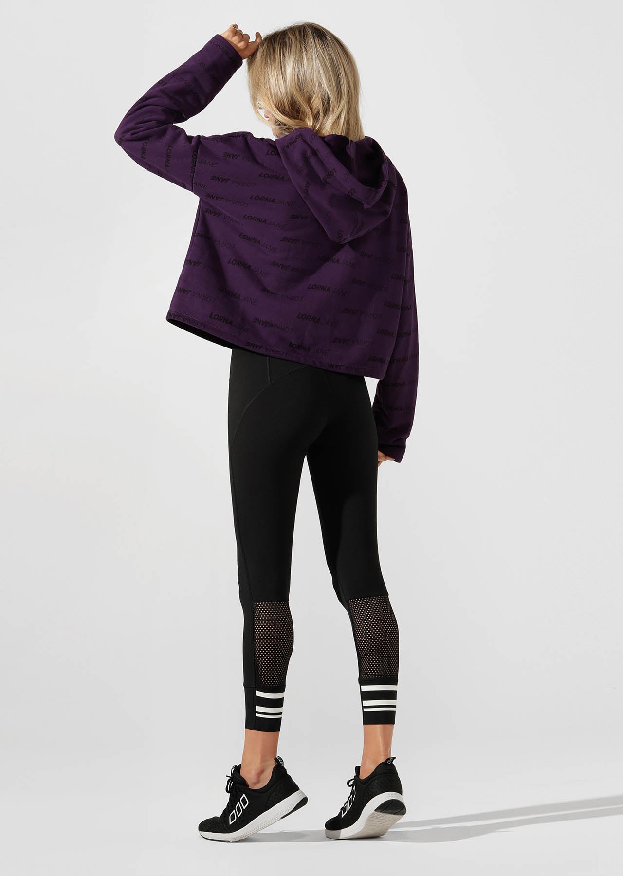 Lorna Jane Iconic Cropped Hoodie - Midnight Purple