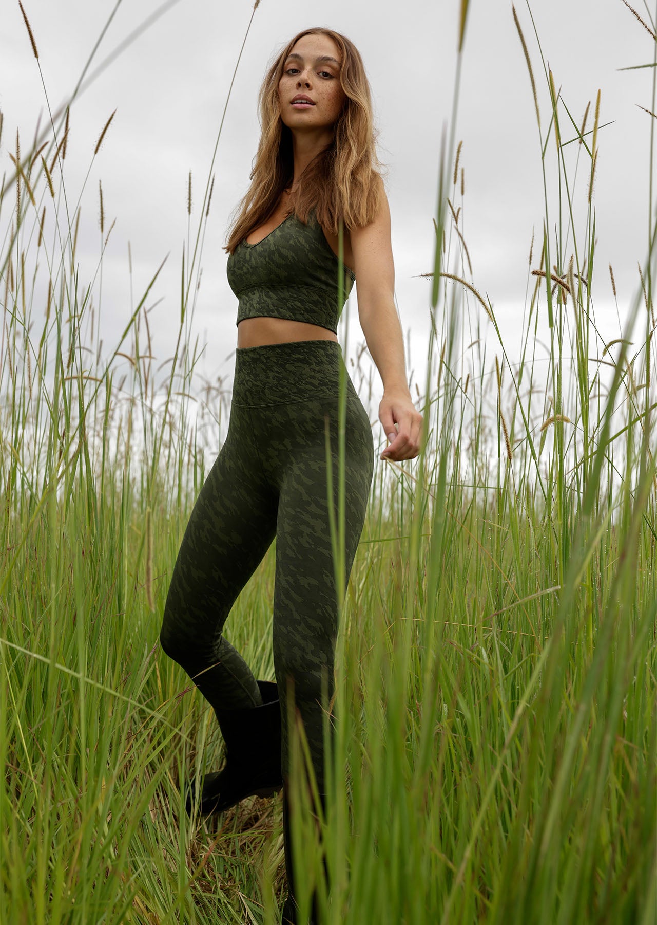 Lorna Jane Take A Hike Seamless Full Length Leggings - Rough Terrain Jacquard