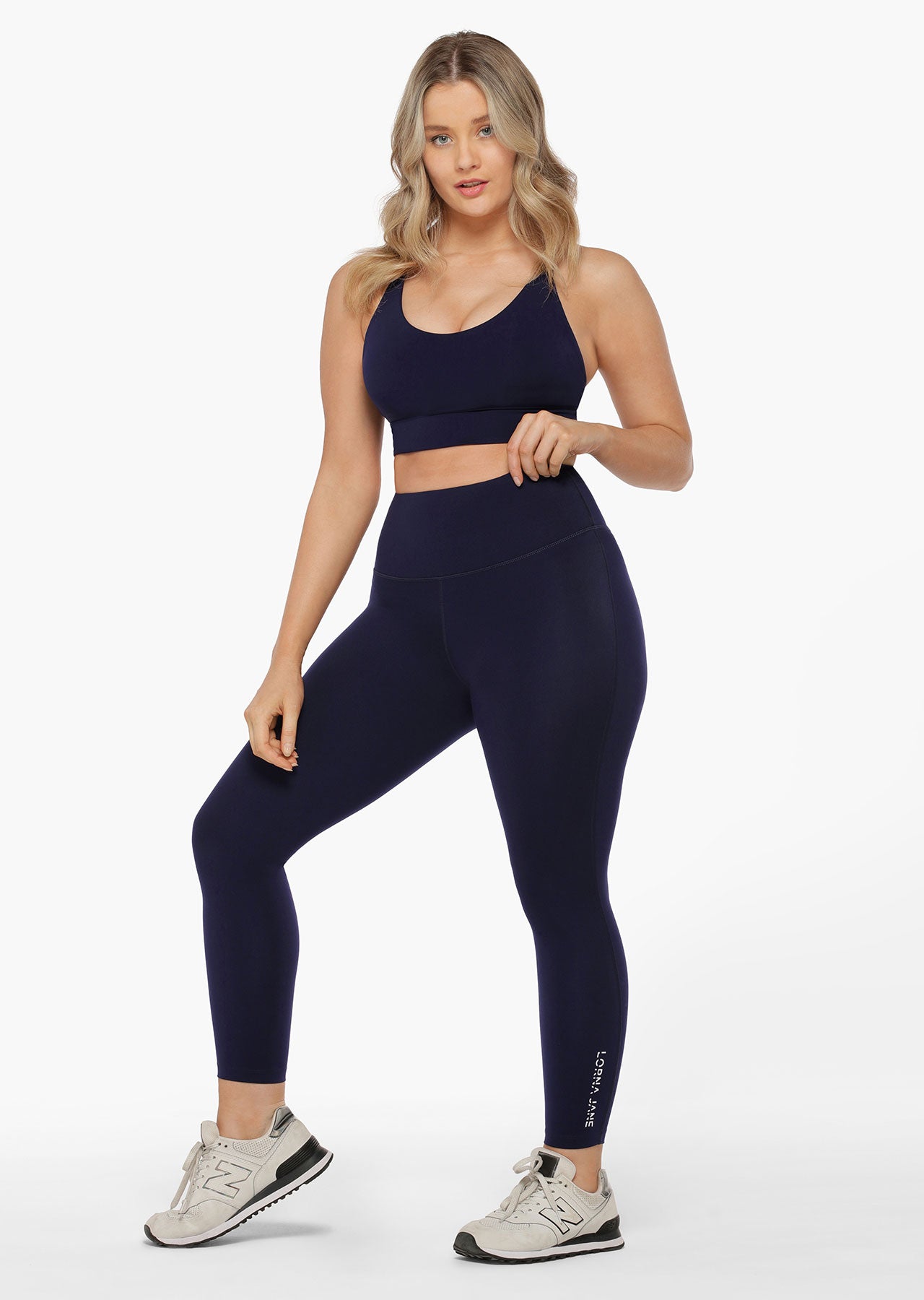Lorna Jane Lotus No Chafe Ankle Biter Leggings - French Navy