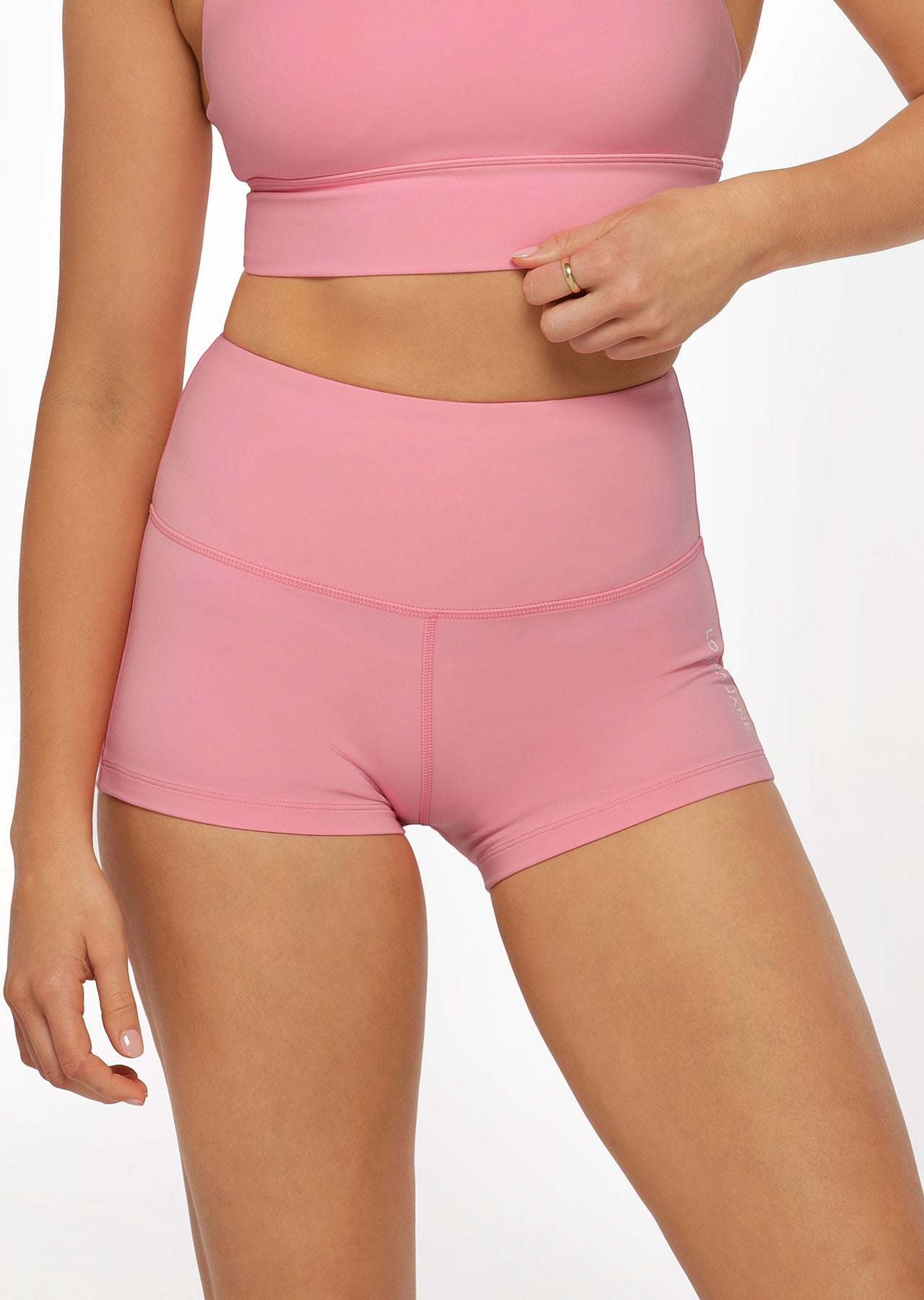 Lorna Jane Lotus No Chafe 7cm Bike Shorts - Vivid Bubblegum