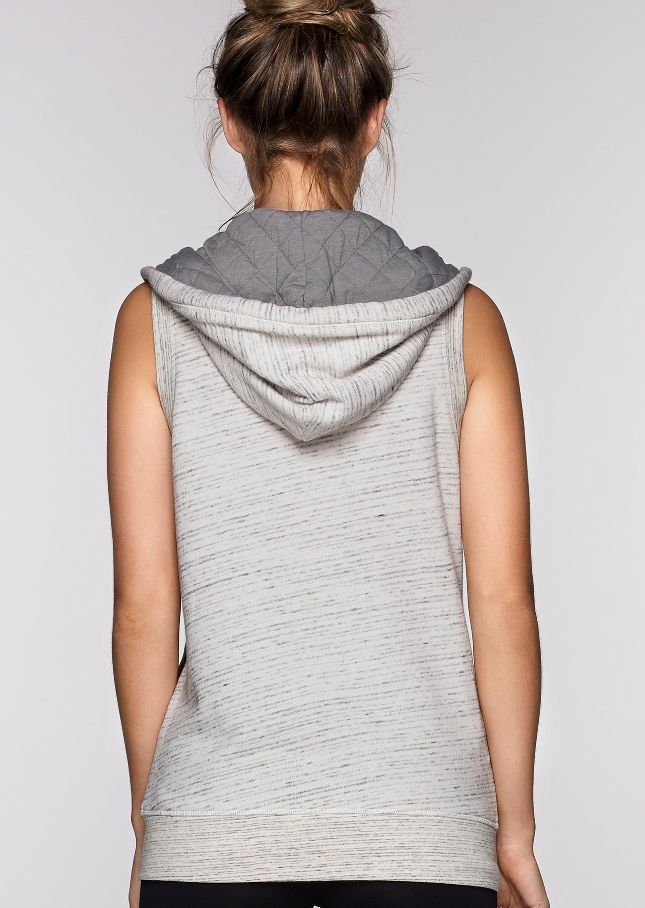 Lorna Jane Kayla S/Less Hoodie - Grey Marl Speckle