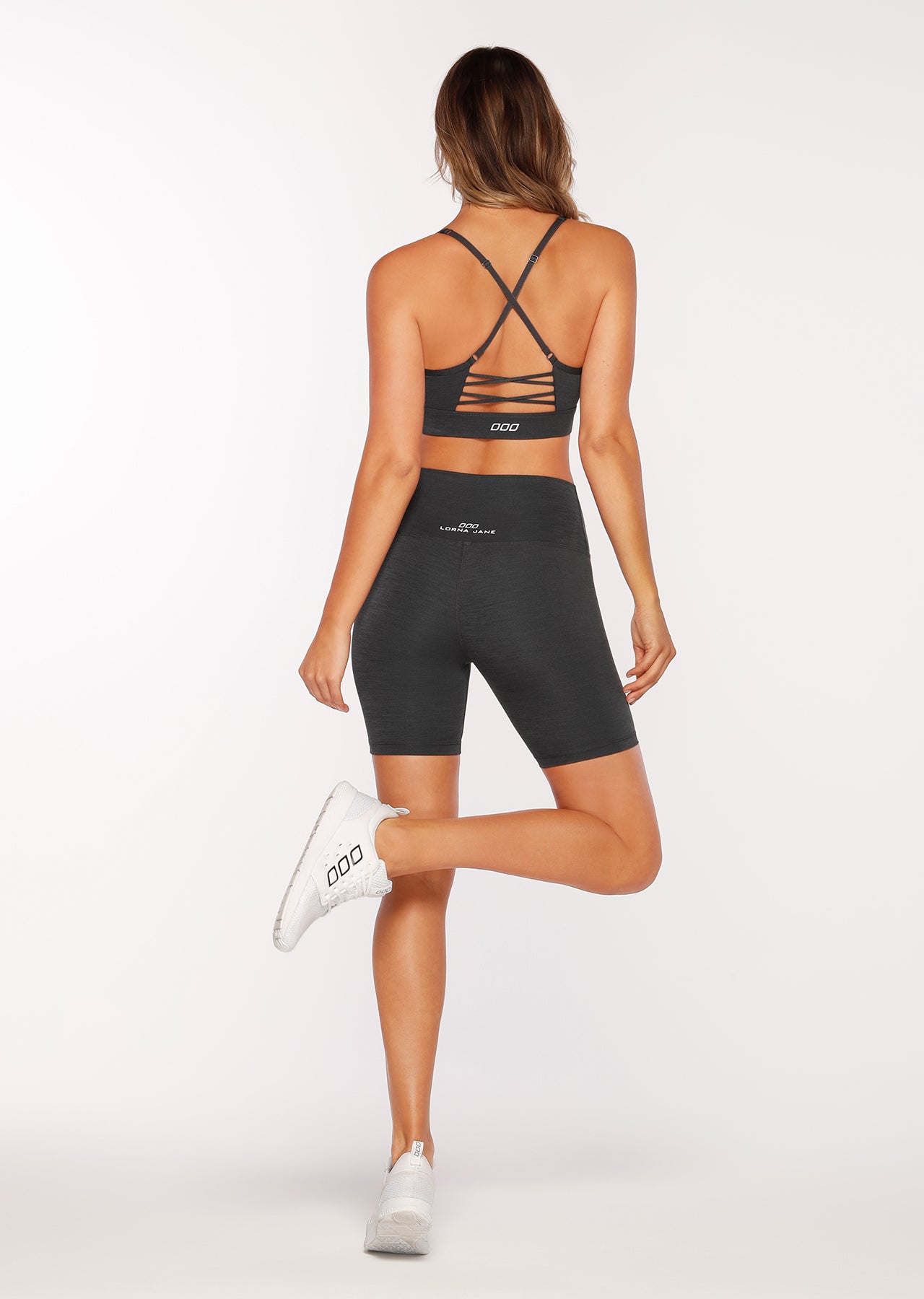 Lorna Jane Keep It Dry Short Tight - Black Titanium Marl