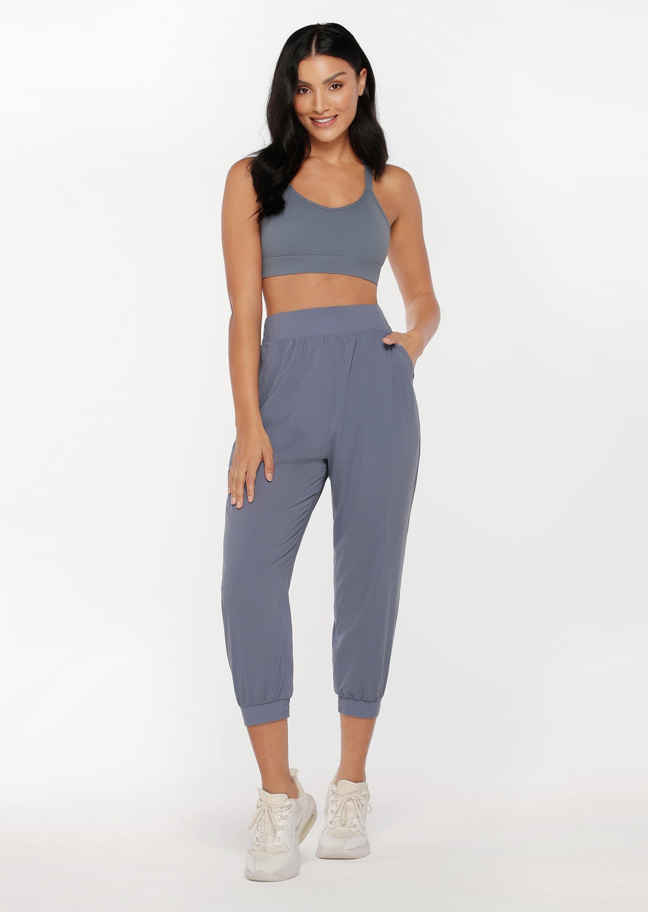 Lorna Jane Launch Active 7/8 Pants - Powder Grey