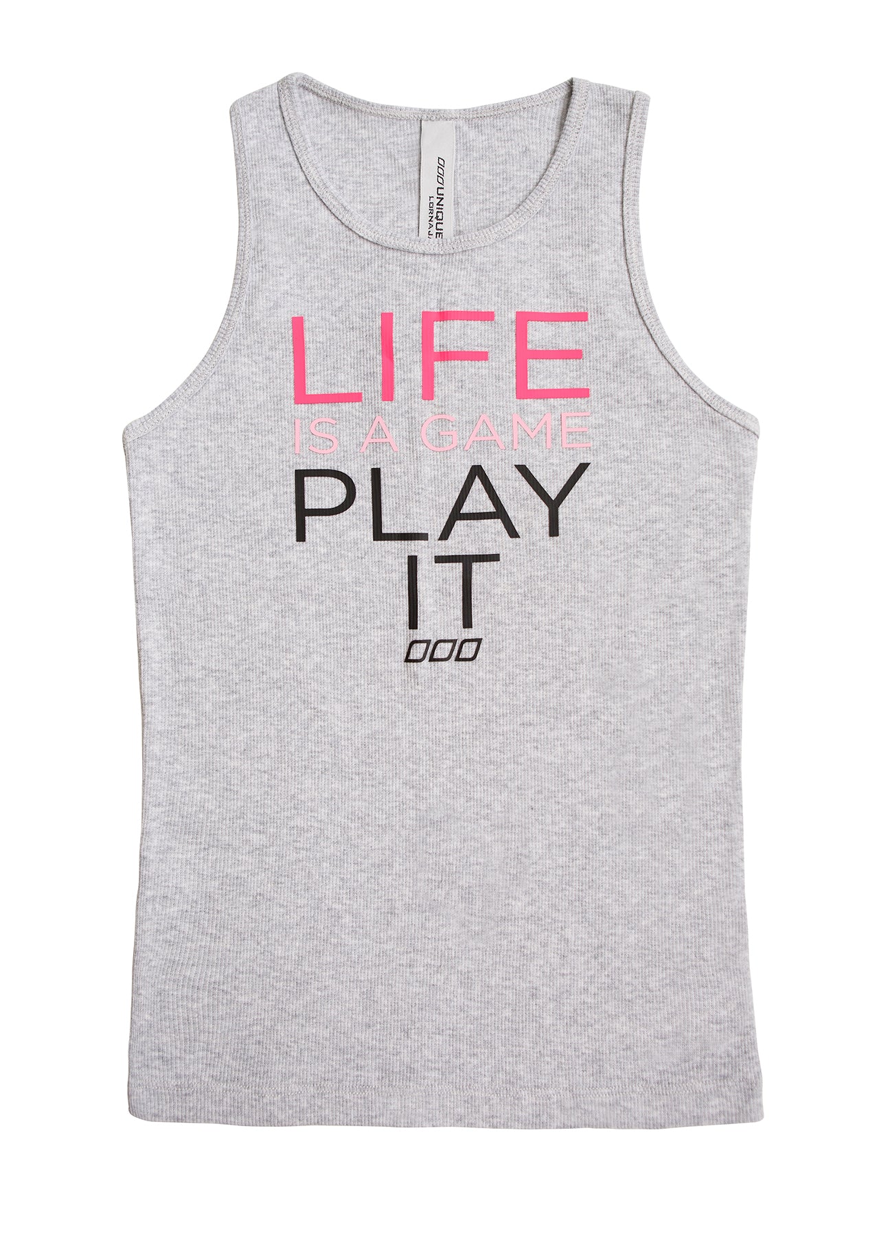 Lorna Jane Life Is A Game tank - Light Grey Marl