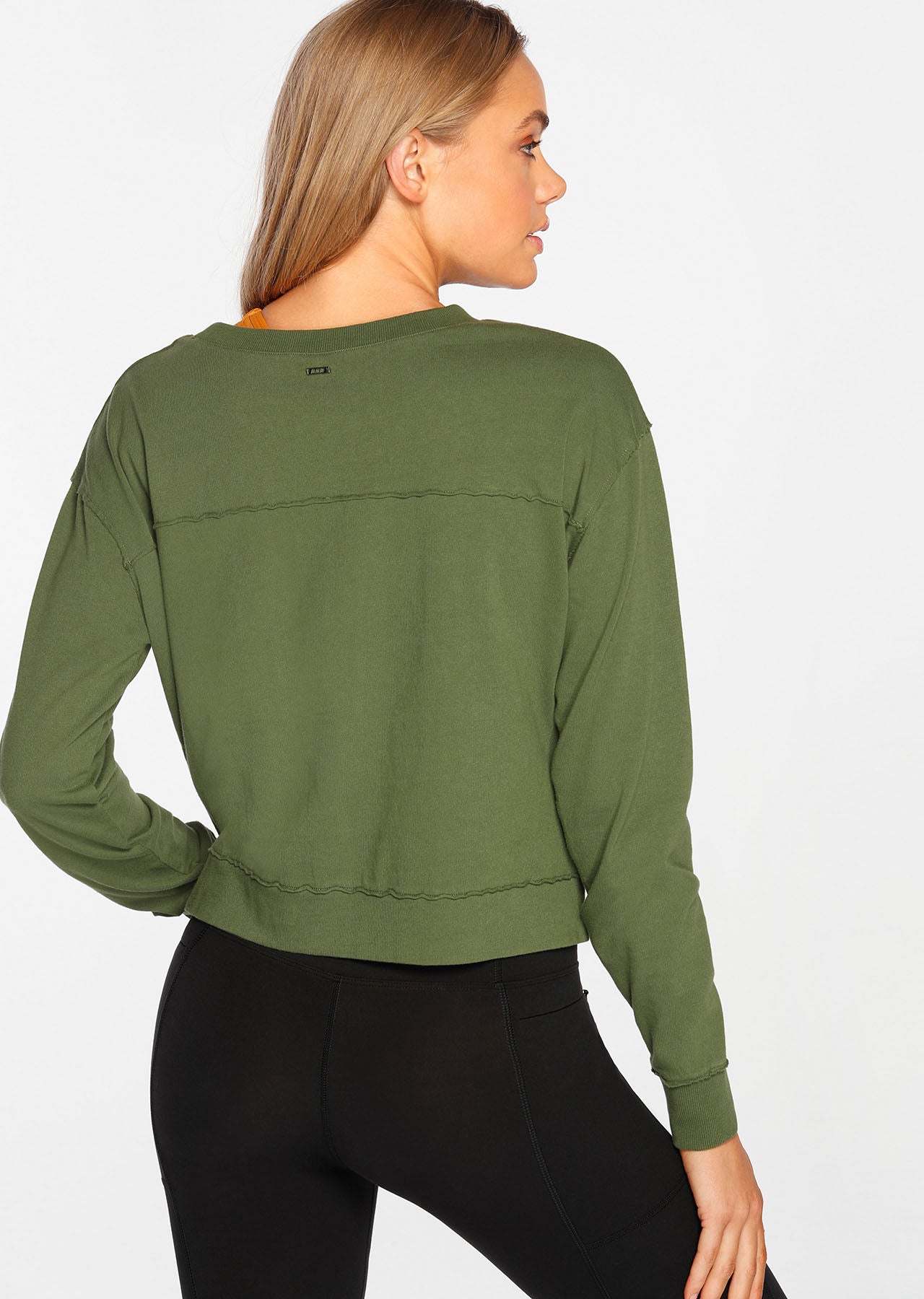 Lorna Jane Lightweight Reset Cropped Sweat - Army Green