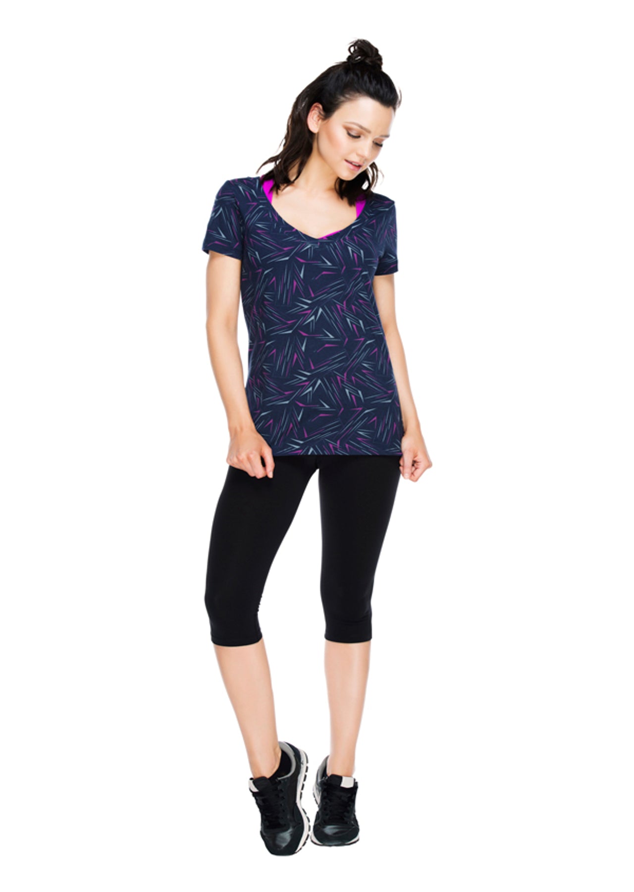 Lorna Jane LJ It Girl S/Slv T-S - Ink Multi Print